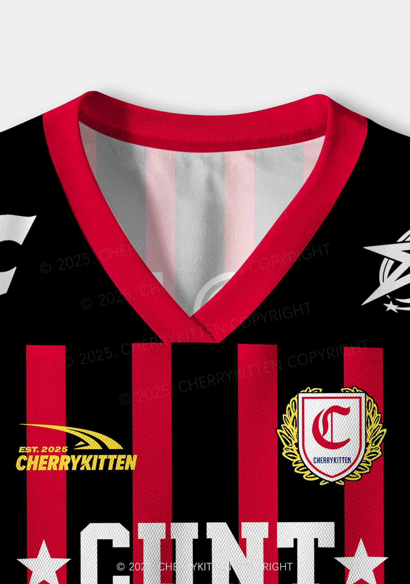 Custom Red Cxxt Stars Y2K Crop Sport Jersey Shirts Cherrykitten - Image 3