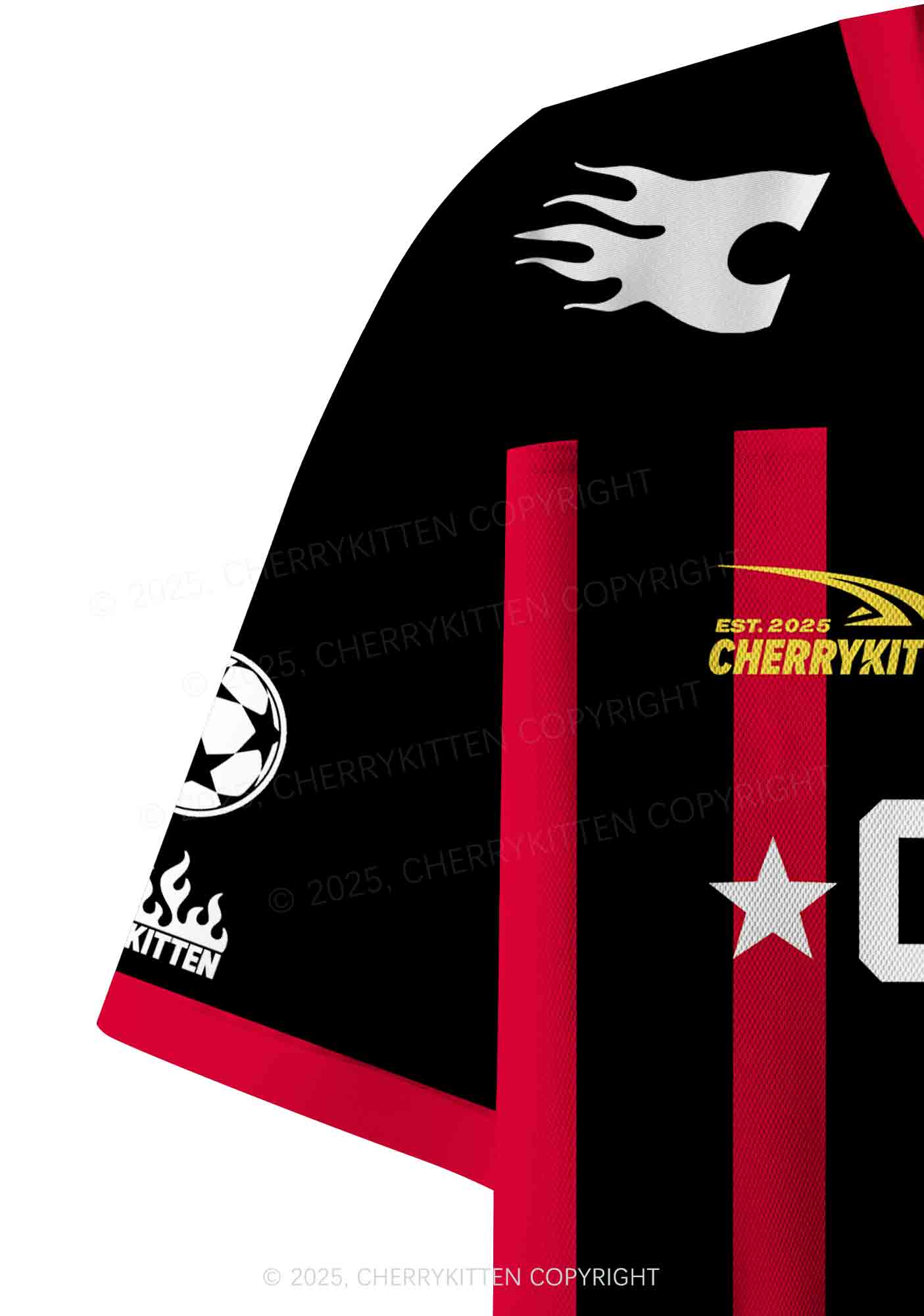 Custom Red Cxxt Stars Y2K Crop Sport Jersey Shirts Cherrykitten - Image 5