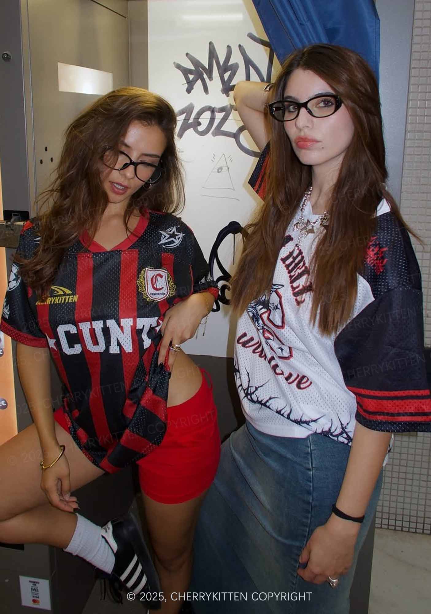 Custom Red Cxxt Stars Y2K Sport Jersey Shirts Cherrykitten - Image 2