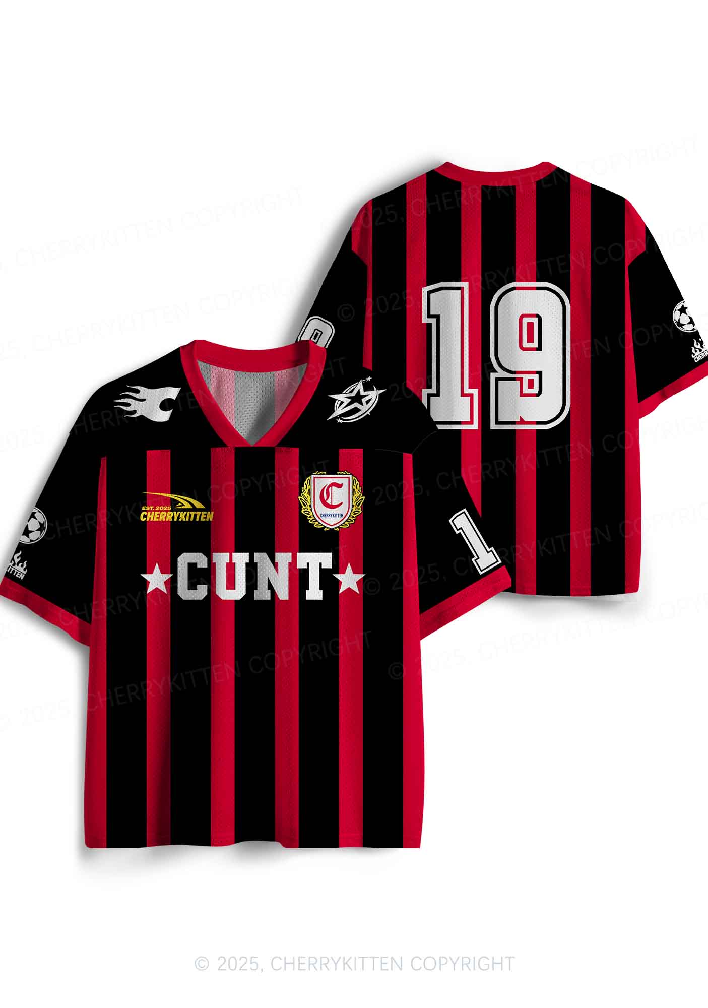 Custom Red Cxxt Stars Y2K Sport Jersey Shirts Cherrykitten - Image 4