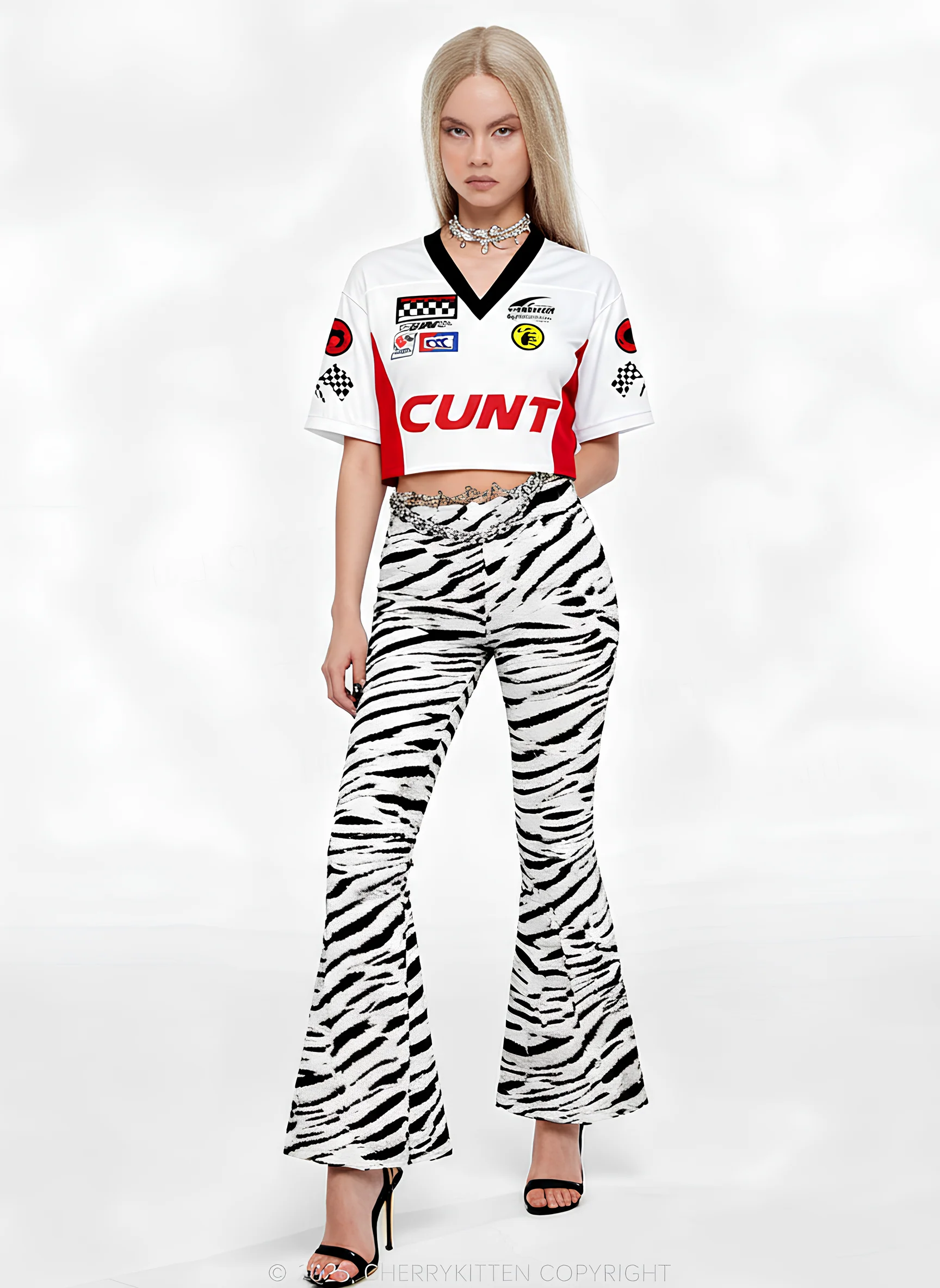 Custom Red Cxxt Y2K Crop Sport Jersey Shirts Cherrykitten - Image 2