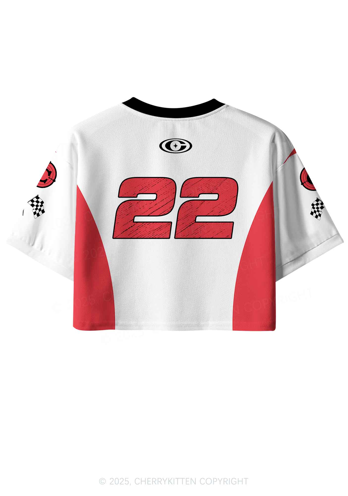 Custom Red Cxxt Y2K Crop Sport Jersey Shirts Cherrykitten - Image 3