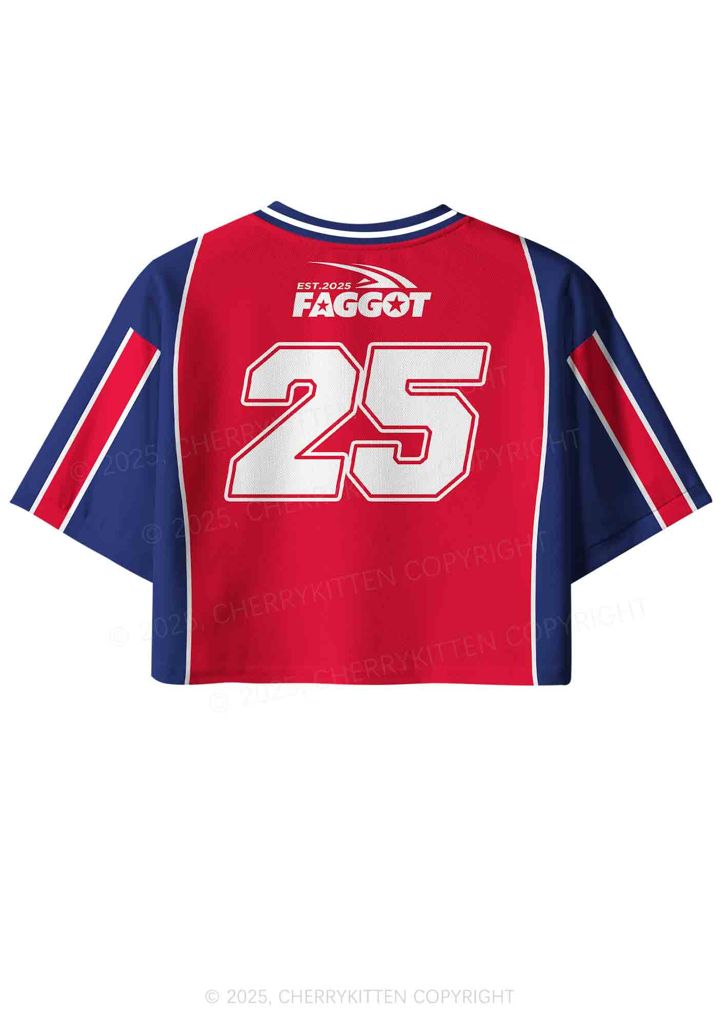 Custom Red Faggot Pride Y2K Crop Sport Jersey Shirts Cherrykitten - Image 3