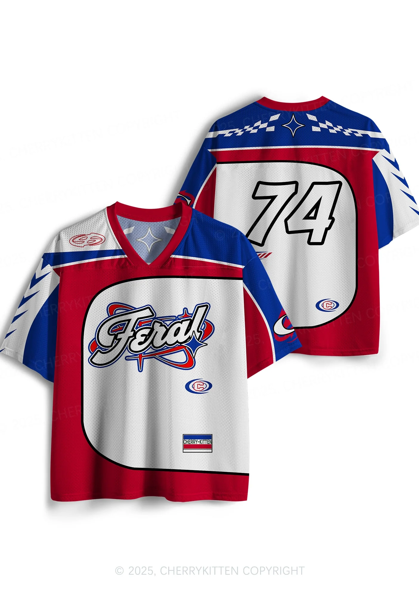 Custom Red Feral Y2K Sport Jersey Shirts Cherrykitten - Image 3
