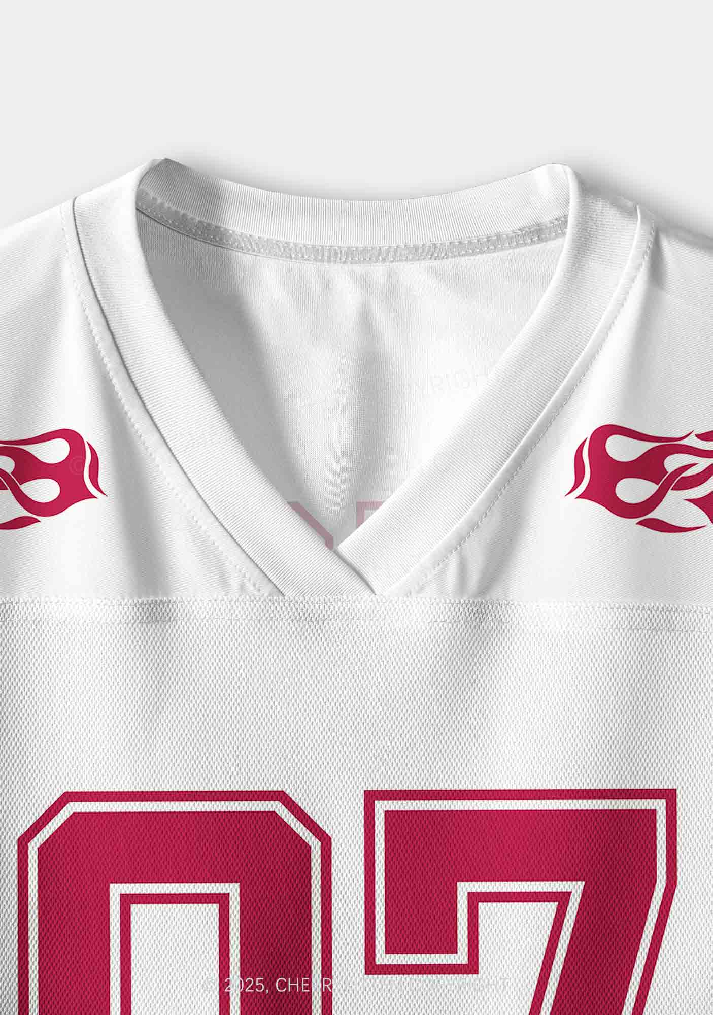 Custom Red Flame Y2K Crop Sport Jersey Shirts Cherrykitten - Image 4