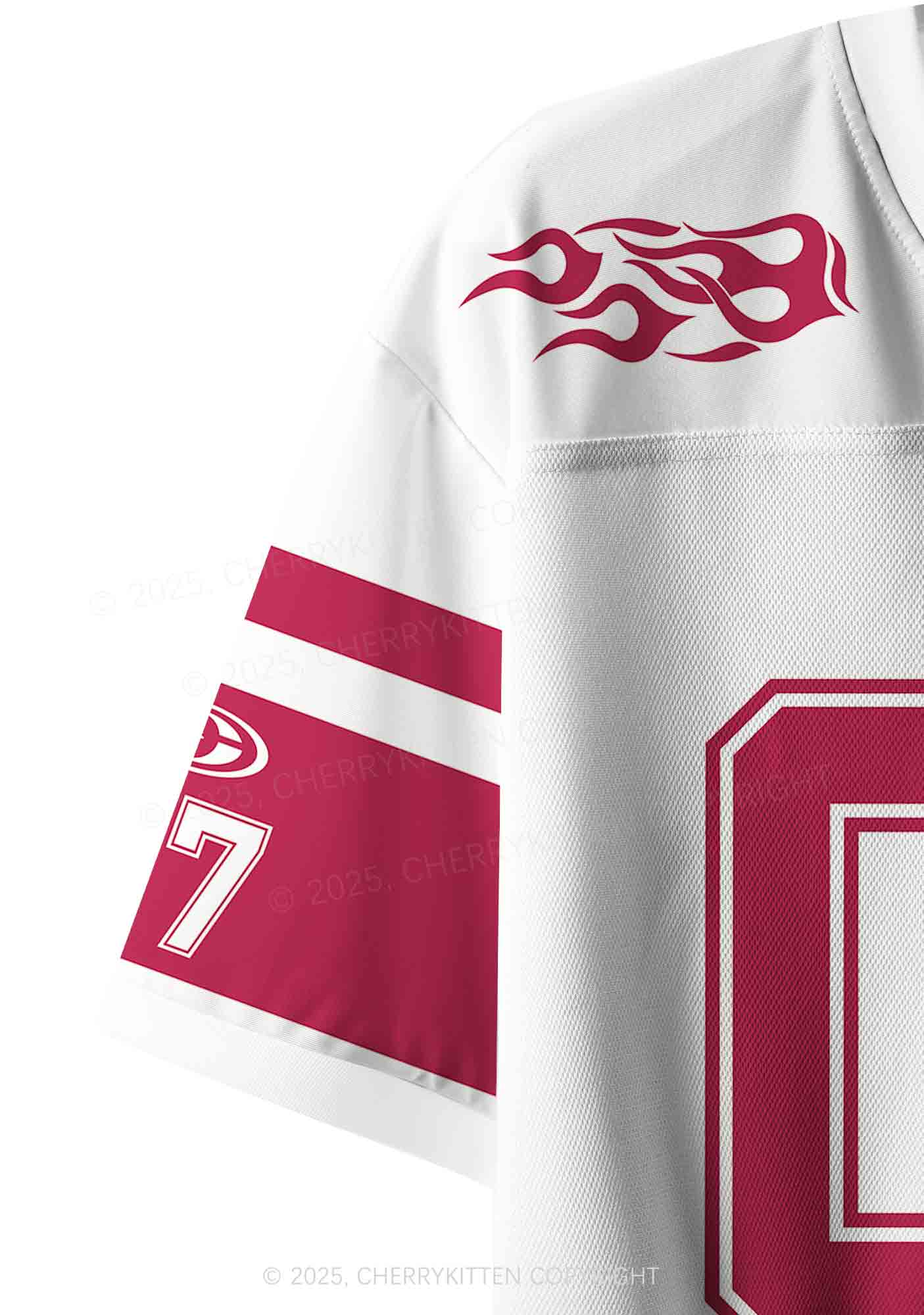 Custom Red Flame Y2K Crop Sport Jersey Shirts Cherrykitten - Image 6