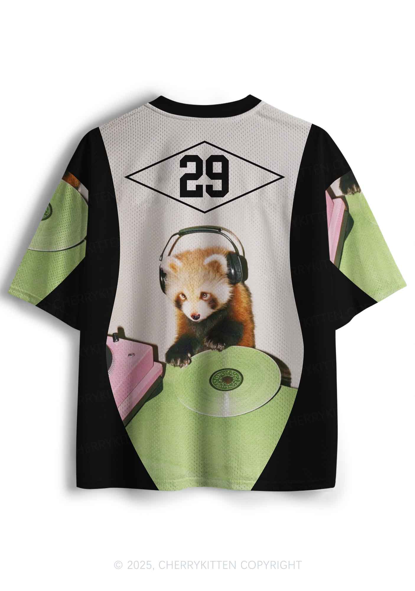Custom Red Panda DJ Y2K Sport Jersey Shirts Cherrykitten - Image 2