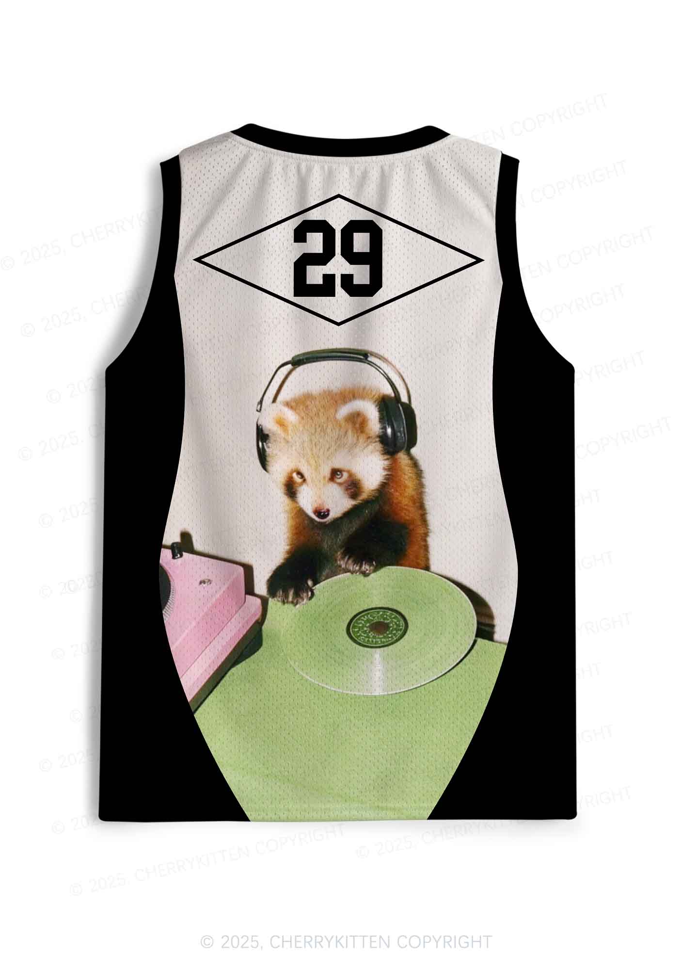 Custom Red Panda DJ Y2K Sport Jersey Tank Cherrykitten - Image 2