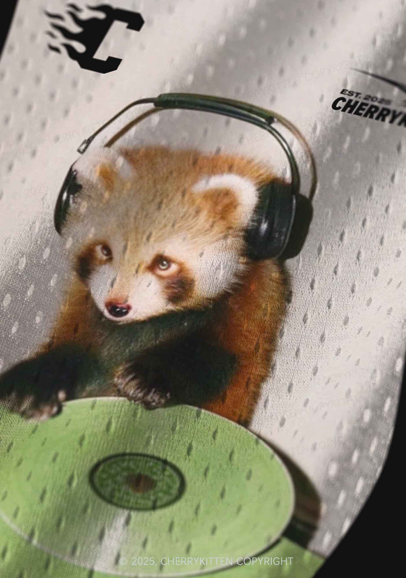 Custom Red Panda DJ Y2K Sport Jersey Tank Cherrykitten - Image 4