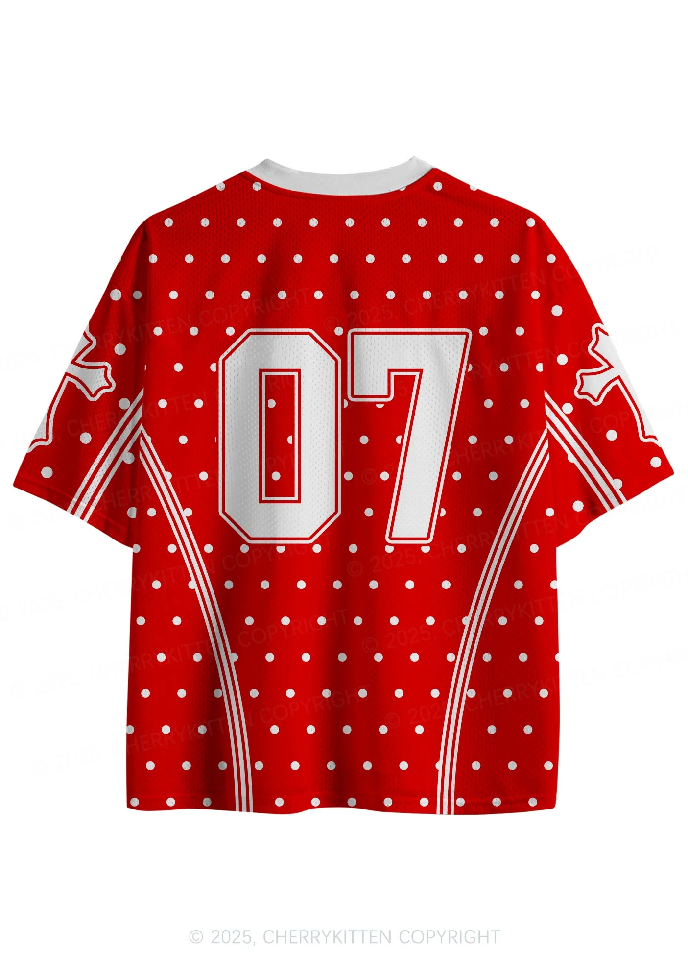 Custom Red Polka Dots Cxxt Y2K Sport Jersey Shirts Cherrykitten - Image 2