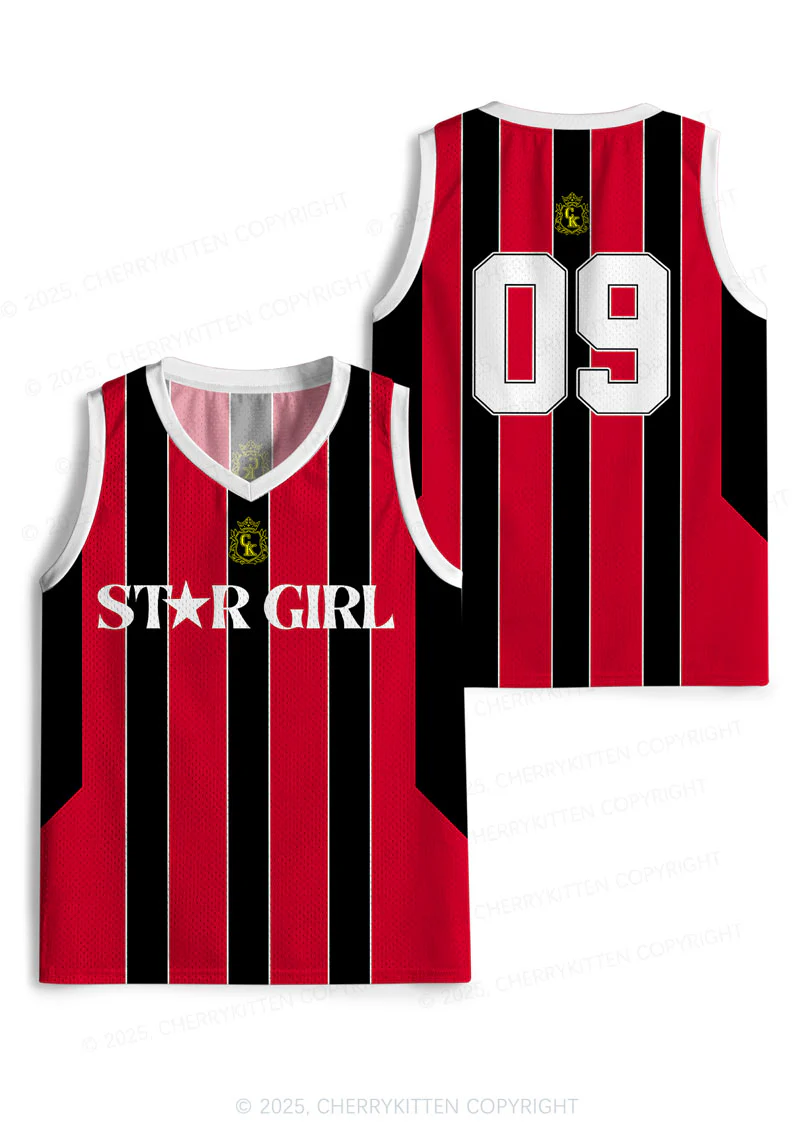 Custom Red Star Girl Y2K Sport Jersey Tank Cherrykitten - Image 3