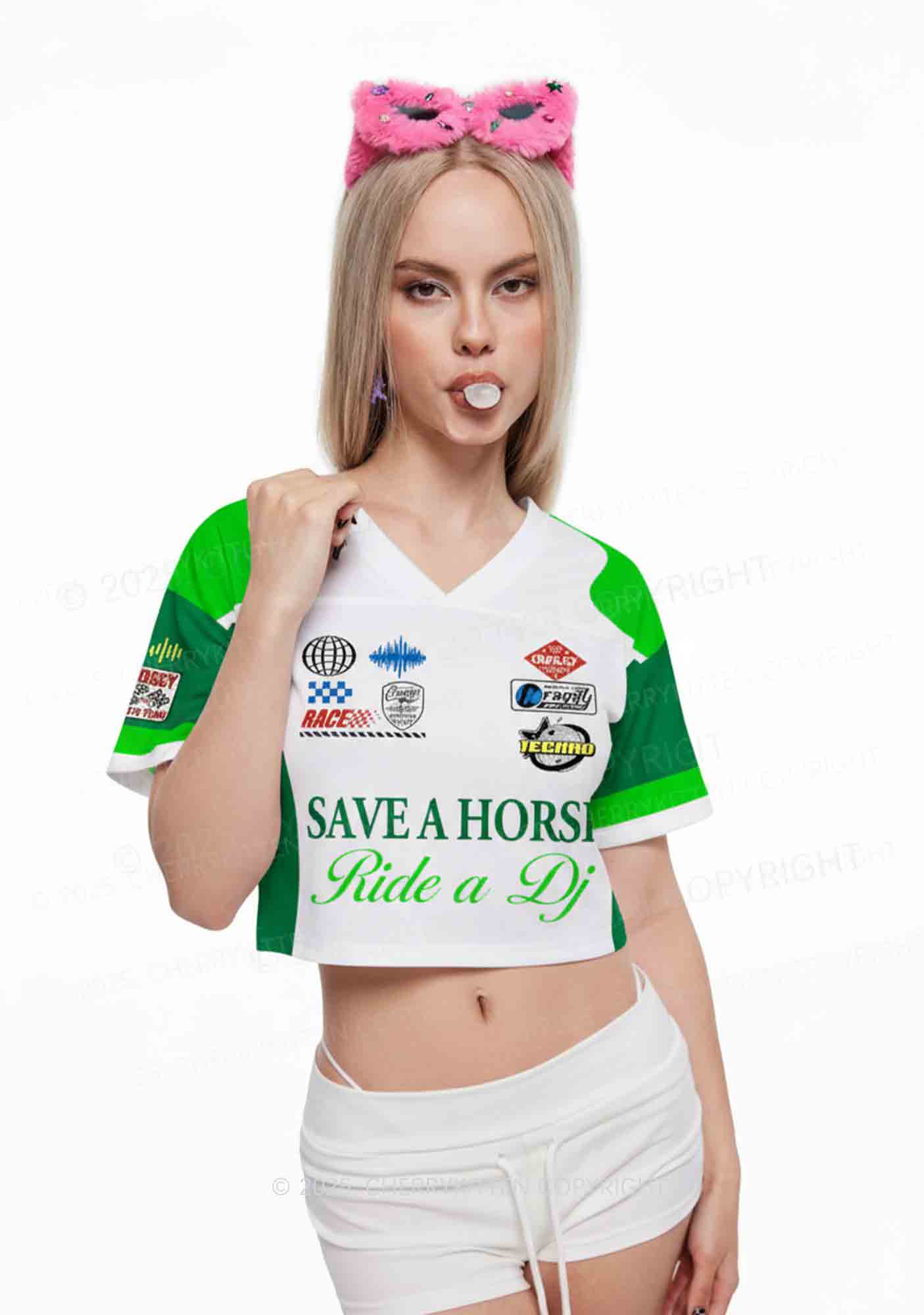 Custom Ride A DJ Y2K Crop Sport Jersey Shirts Cherrykitten - Image 2