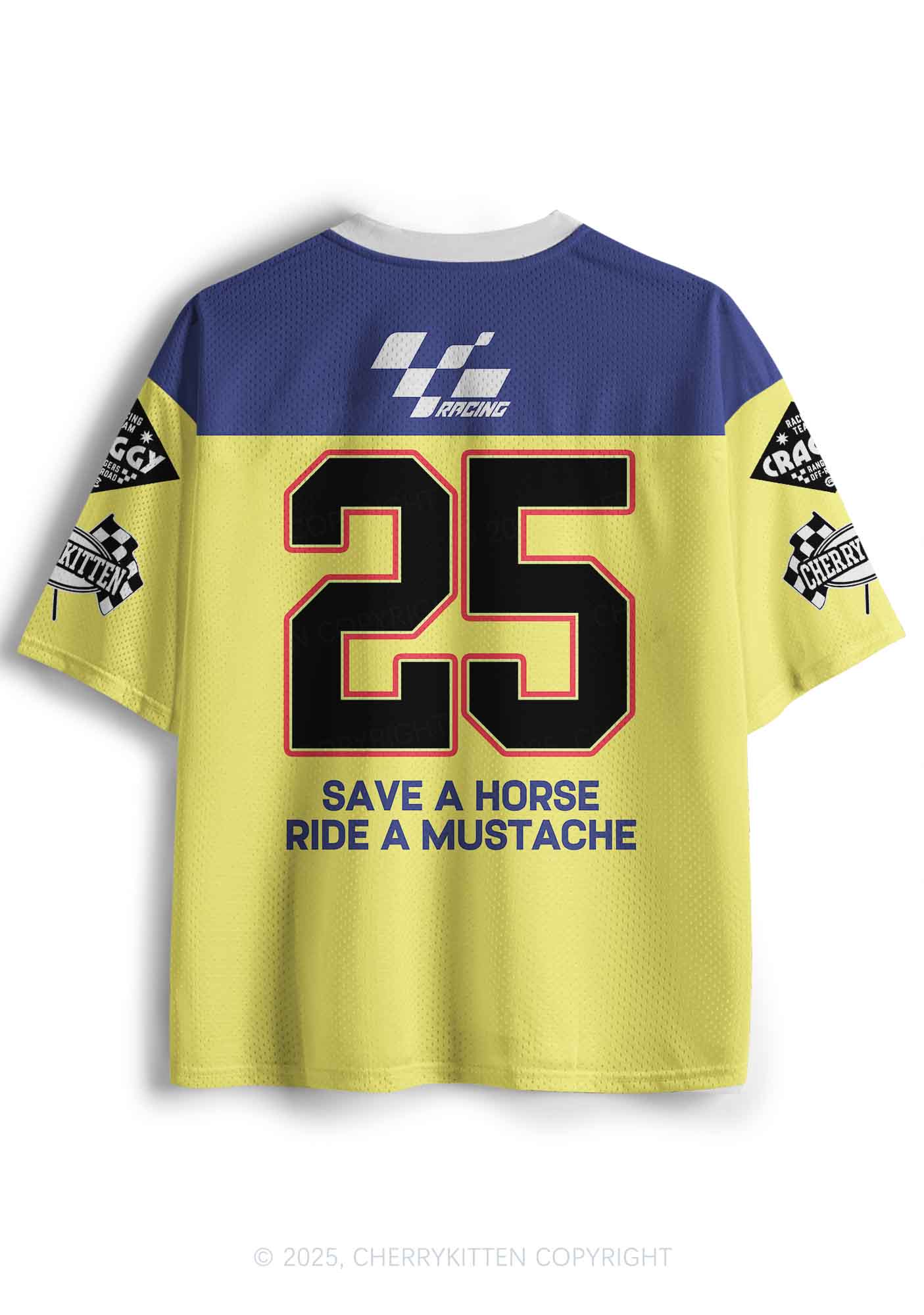 Custom Ride A Mustache Y2K Sport Jersey Shirts Cherrykitten - Image 3