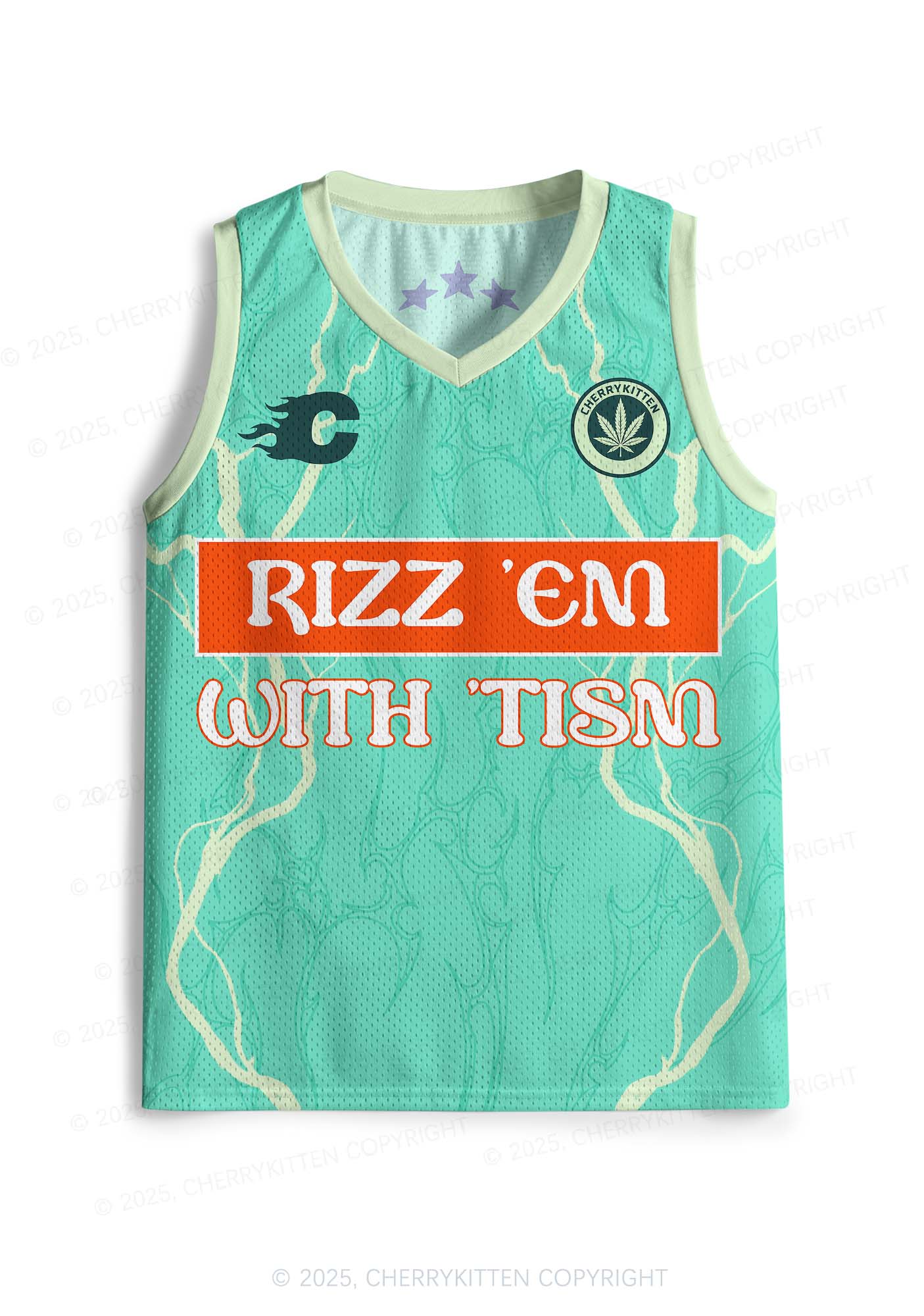 Custom Rizz Em With The Tism Y2K Sport Jersey Tank Cherrykitten - Image 2