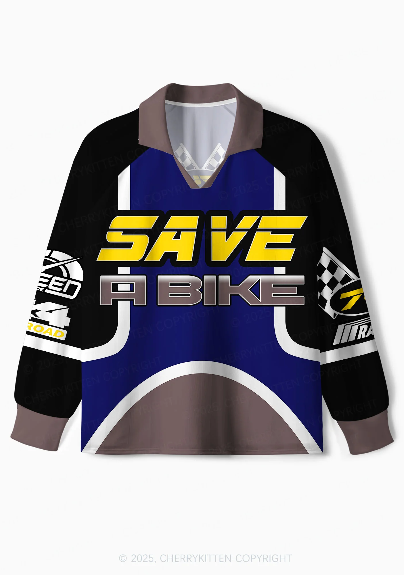 Custom Save A Bike Y2K Sport Long Sleeve Jersey Shirts Cherrykitten - Image 2