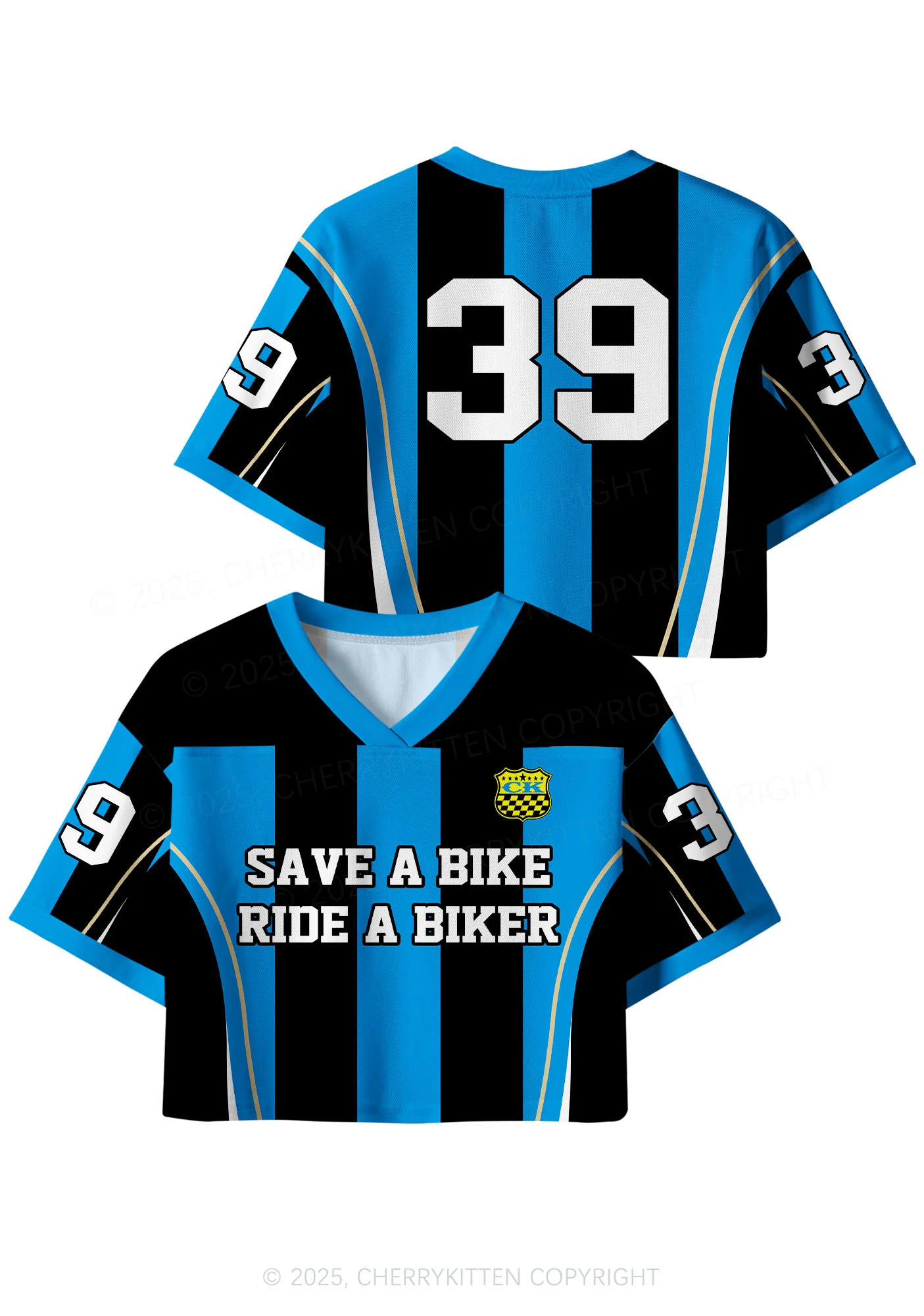 Custom Save Bike Ride Biker Y2K Crop Sport Jersey Shirts Cherrykitten - Image 3