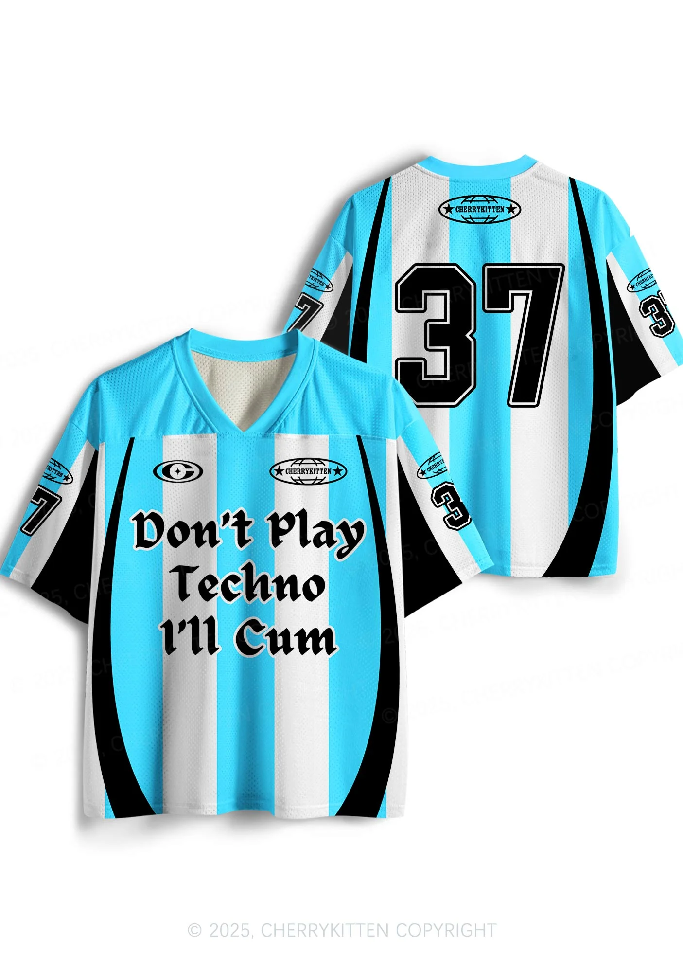 Custom Skyblue Dont Play Techno Y2K Sport Jersey Shirts Cherrykitten - Image 3
