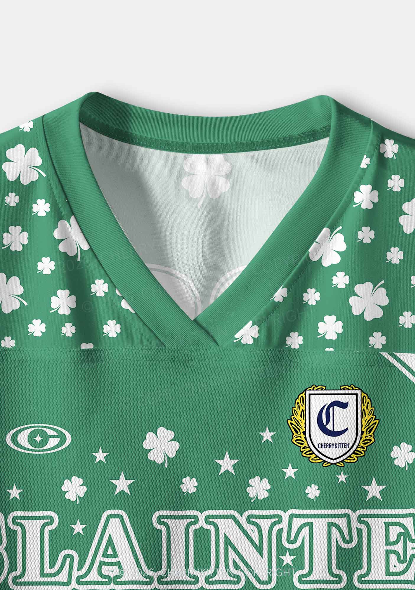 Custom Slainte St Patricks Y2K Crop Sport Jersey Shirts Cherrykitten - Image 5