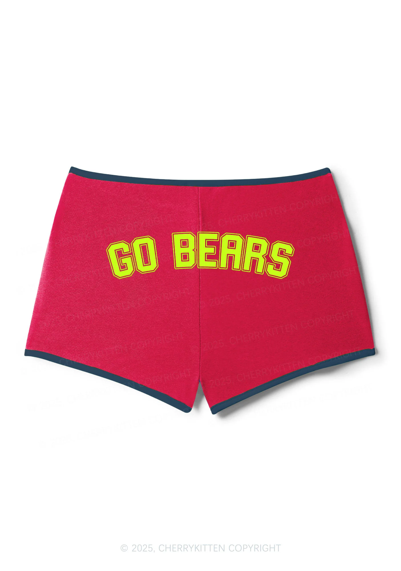 Custom Slogan Y2K Contrast Mini Shorts Cherrykitten - Image 3