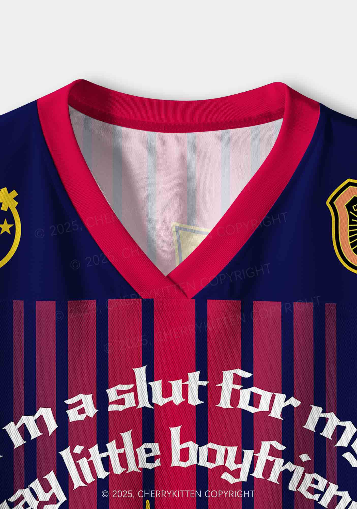 Custom Slxt For My Gay BF Y2K Crop Sport Jersey Shirts Cherrykitten - Image 4