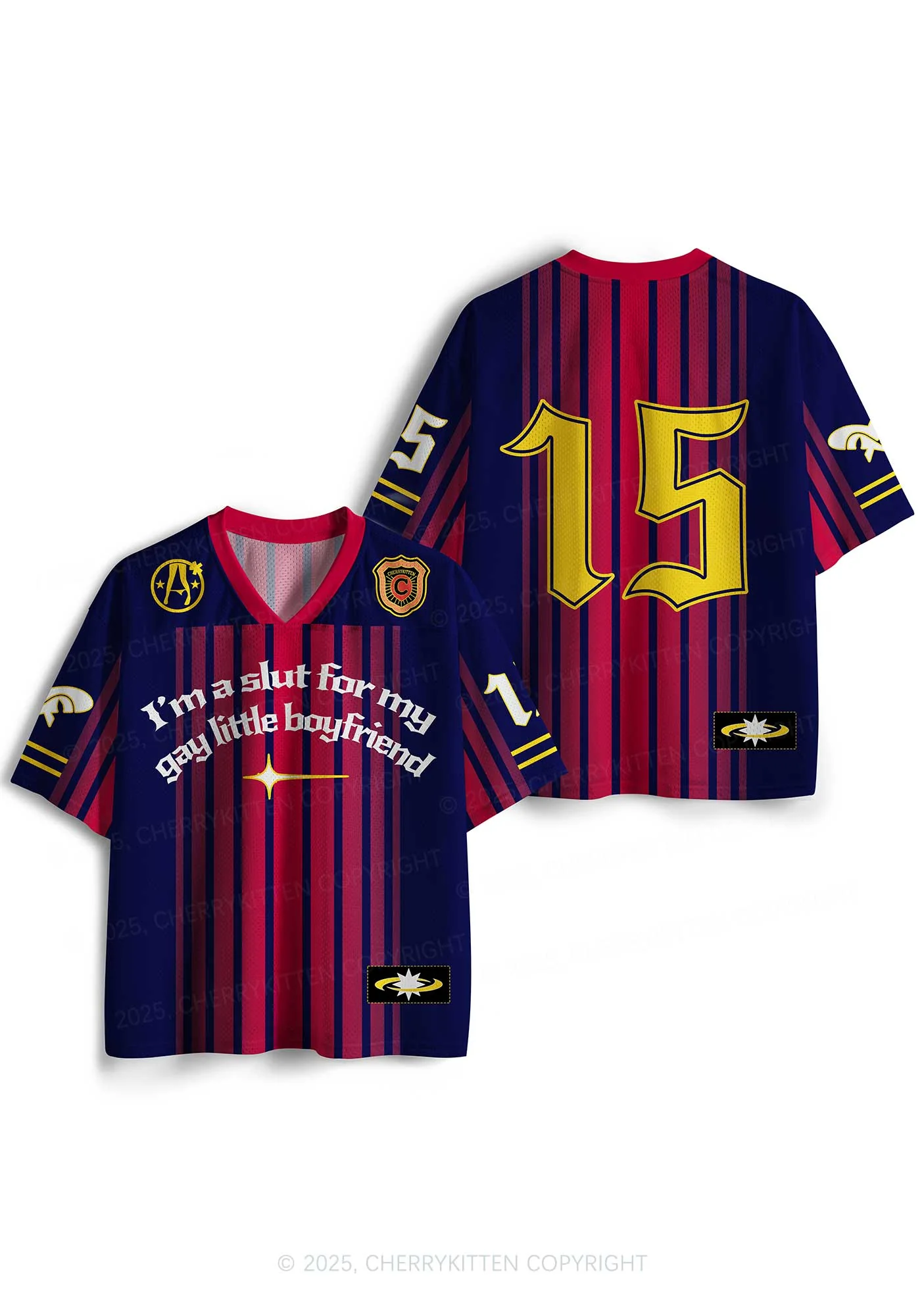Custom Slxt For My Gay BF Y2K Sport Jersey Shirts Cherrykitten - Image 3