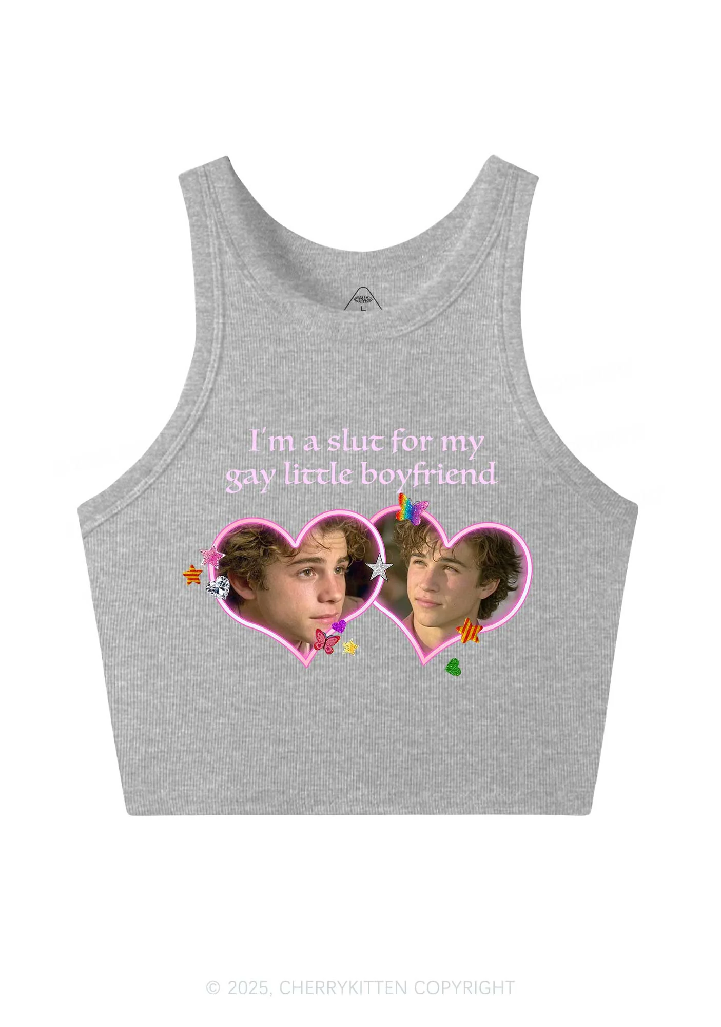 Custom Slxt Gay BF Photo Y2K Crop Tank Top Cherrykitten - Image 4