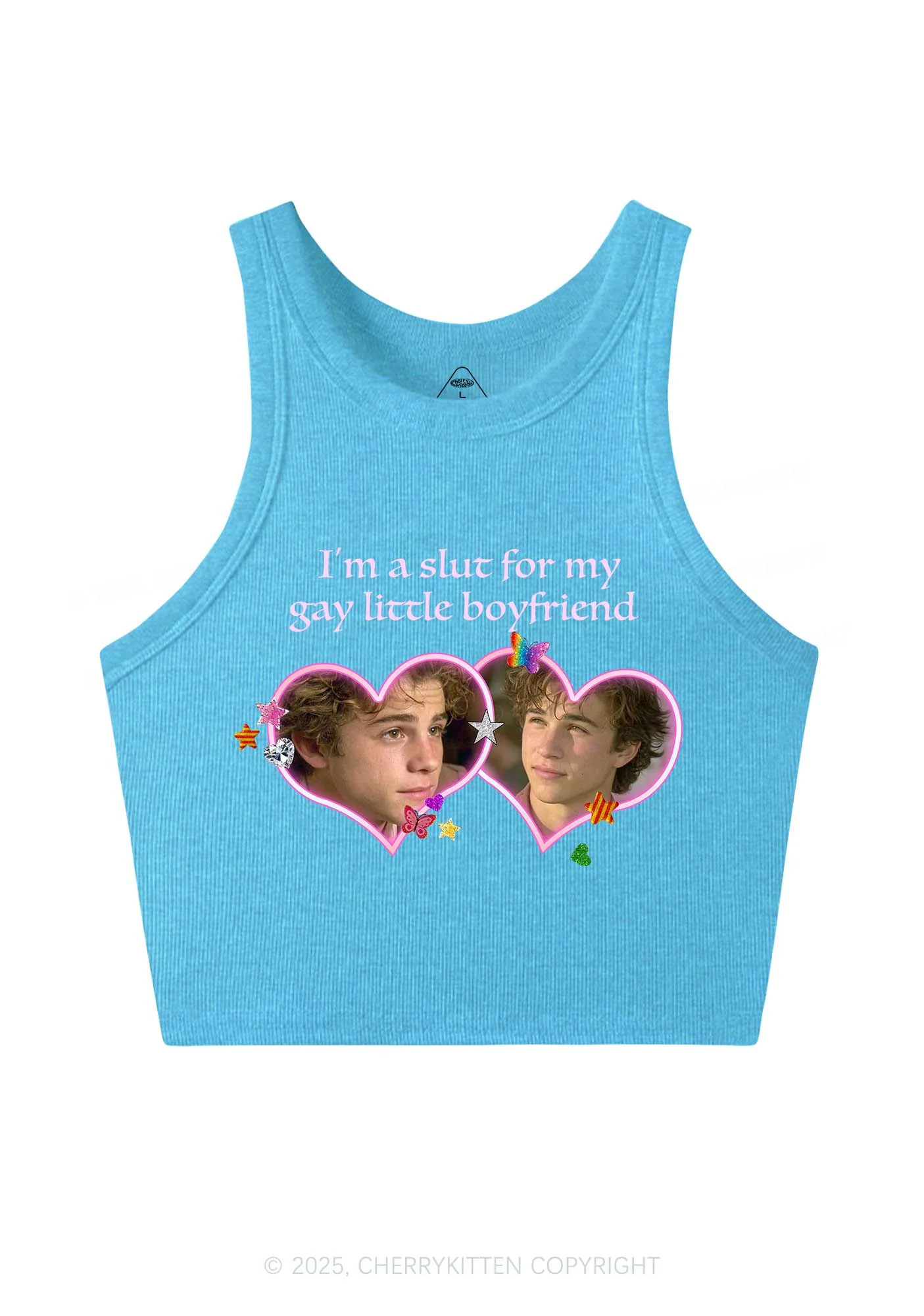 Custom Slxt Gay BF Photo Y2K Crop Tank Top Cherrykitten - Image 5