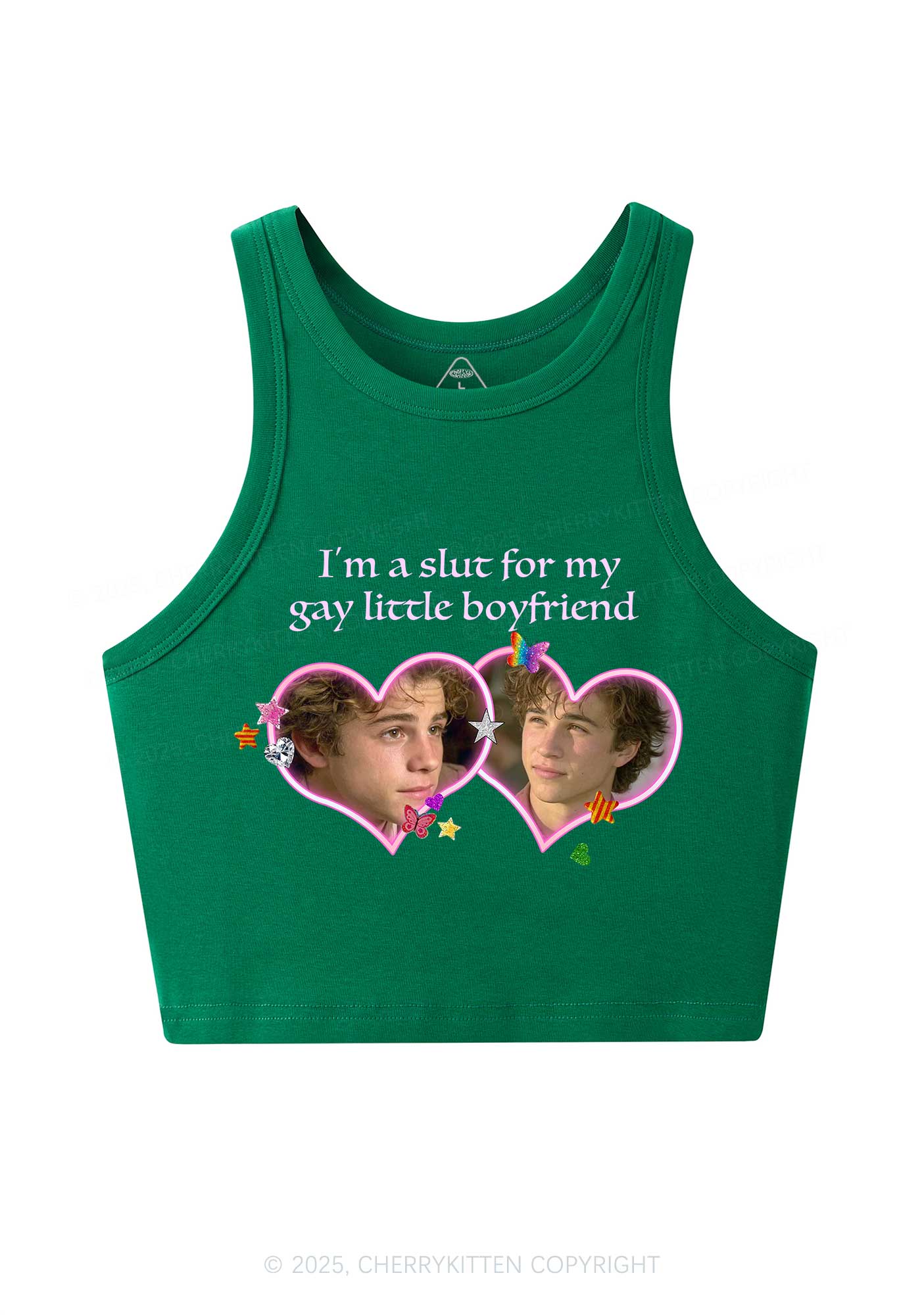 Custom Slxt Gay BF Photo Y2K Crop Tank Top Cherrykitten - Image 6