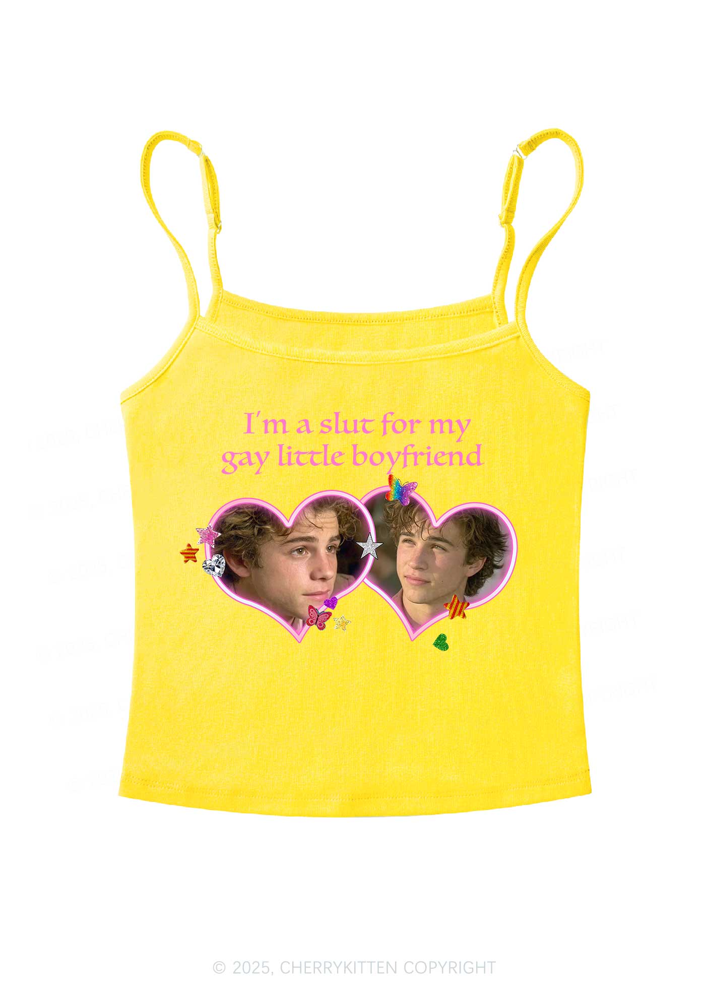 Custom Slxt Gay BF Photo Y2K Spaghetti Strap Cami Cherrykitten - Image 5