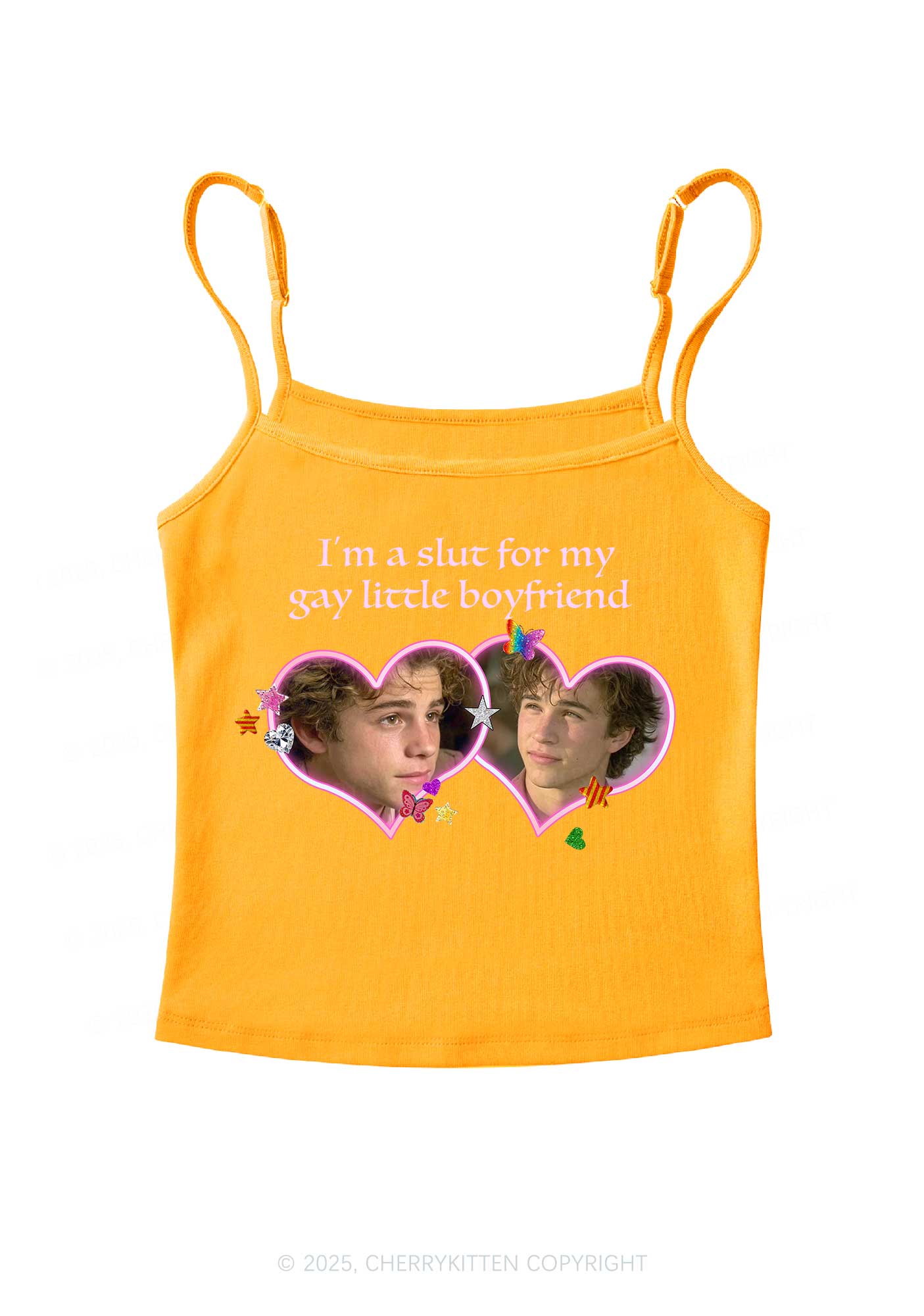 Custom Slxt Gay BF Photo Y2K Spaghetti Strap Cami Cherrykitten - Image 6