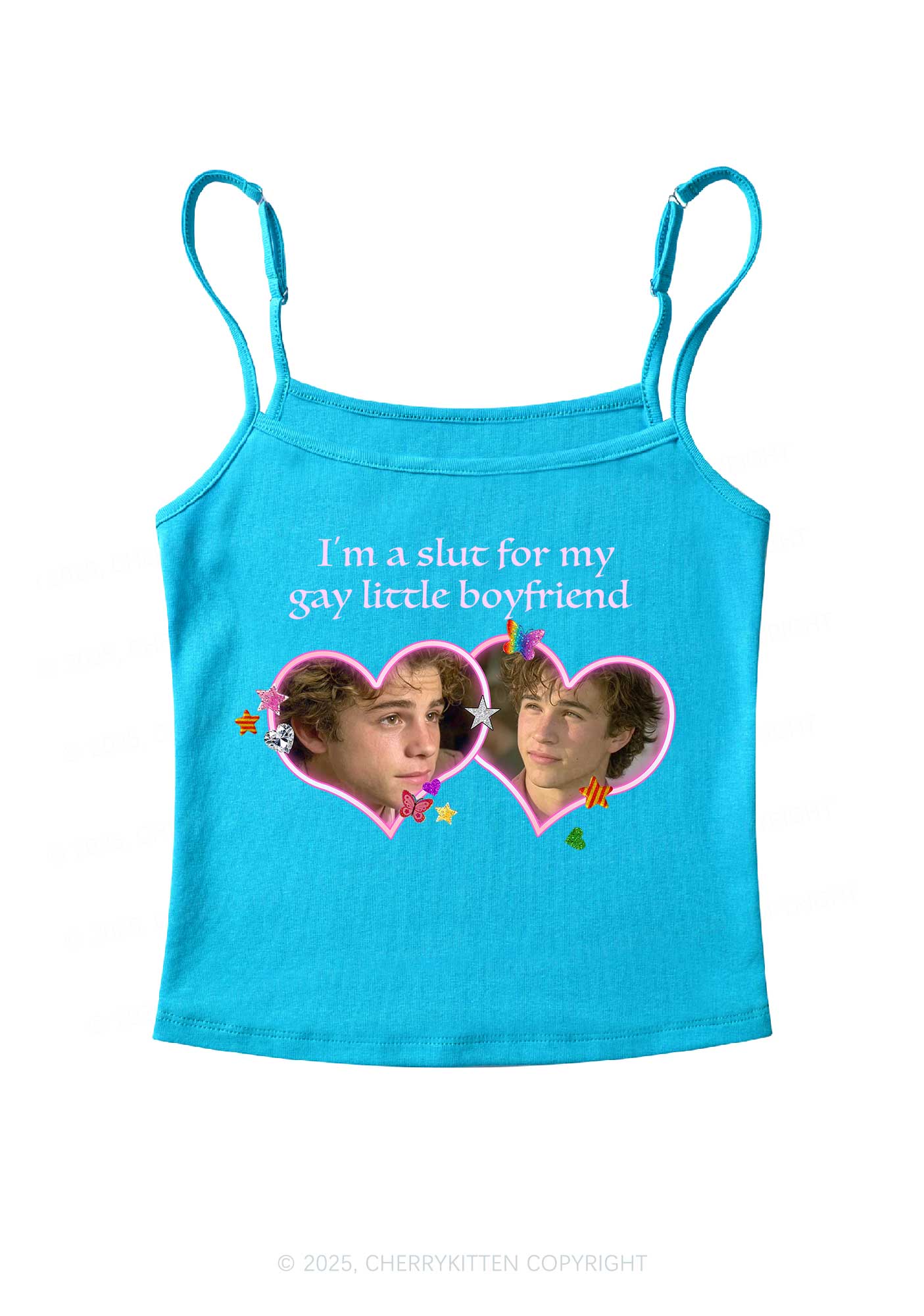 Custom Slxt Gay BF Photo Y2K Spaghetti Strap Cami Cherrykitten - Image 7
