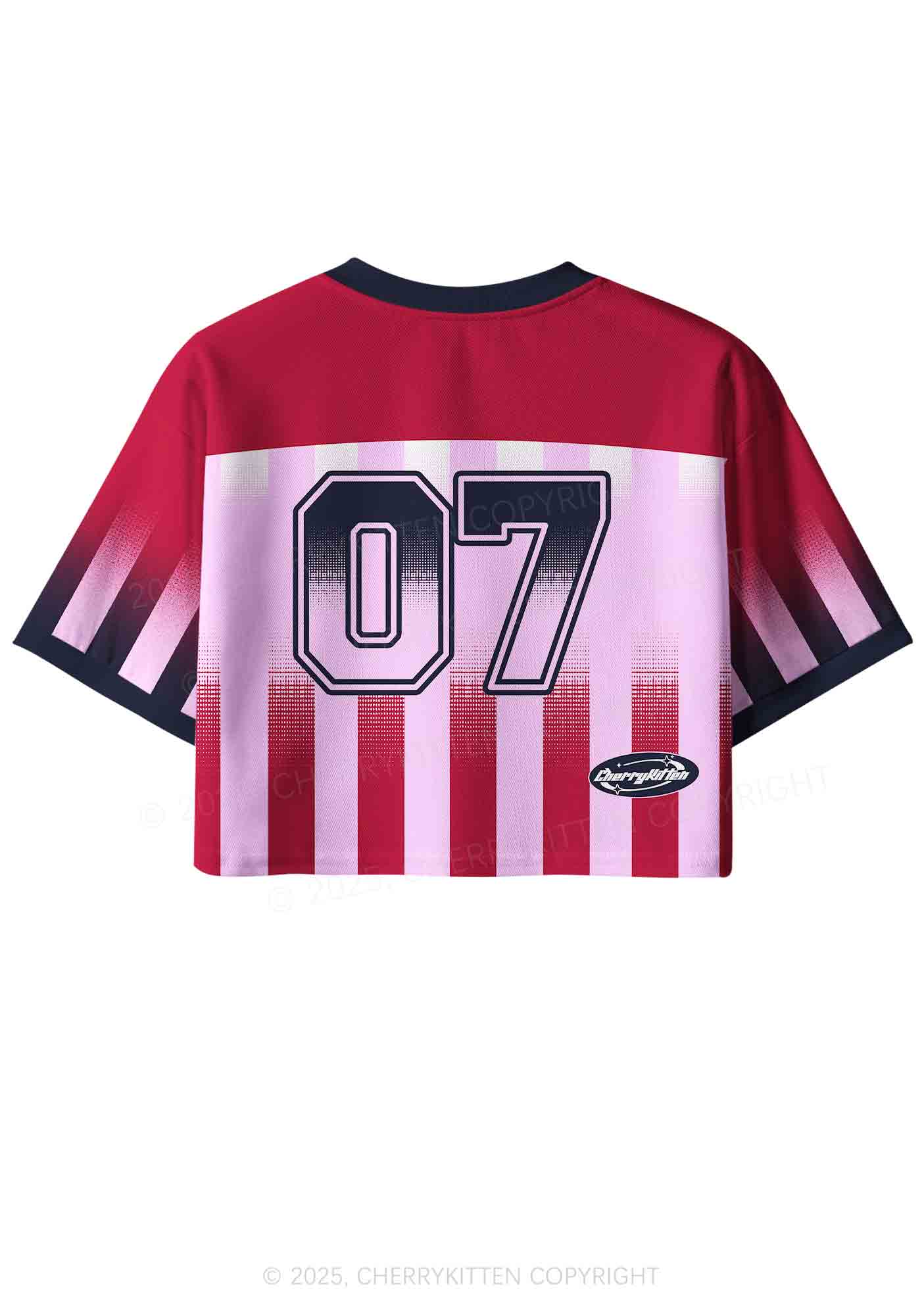 Custom Small But Big Heart Y2K Crop Sport Jersey Shirts Cherrykitten - Image 2