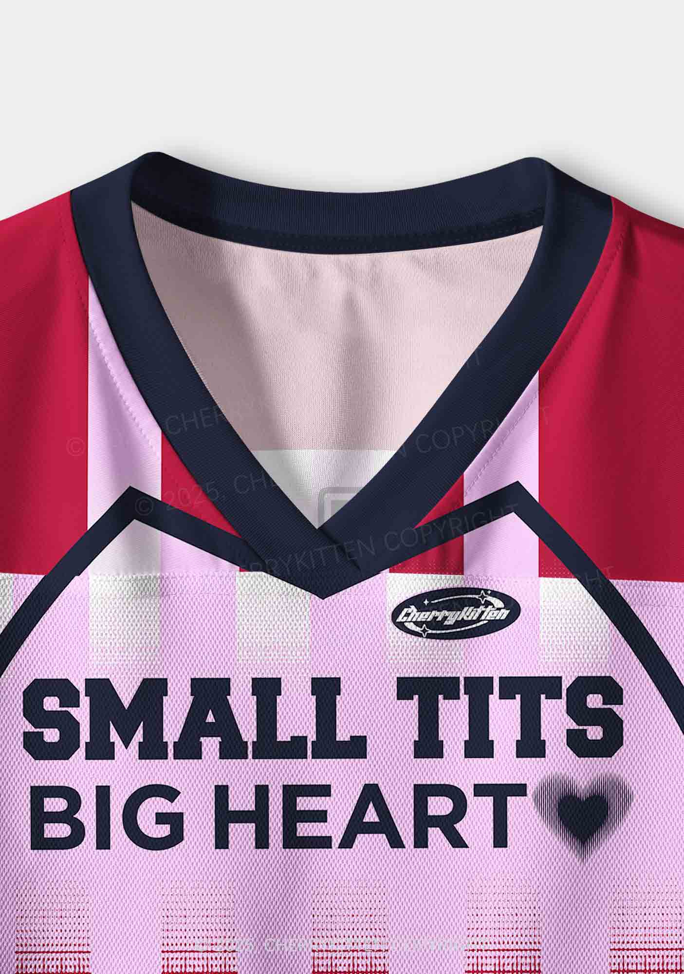 Custom Small But Big Heart Y2K Crop Sport Jersey Shirts Cherrykitten - Image 3