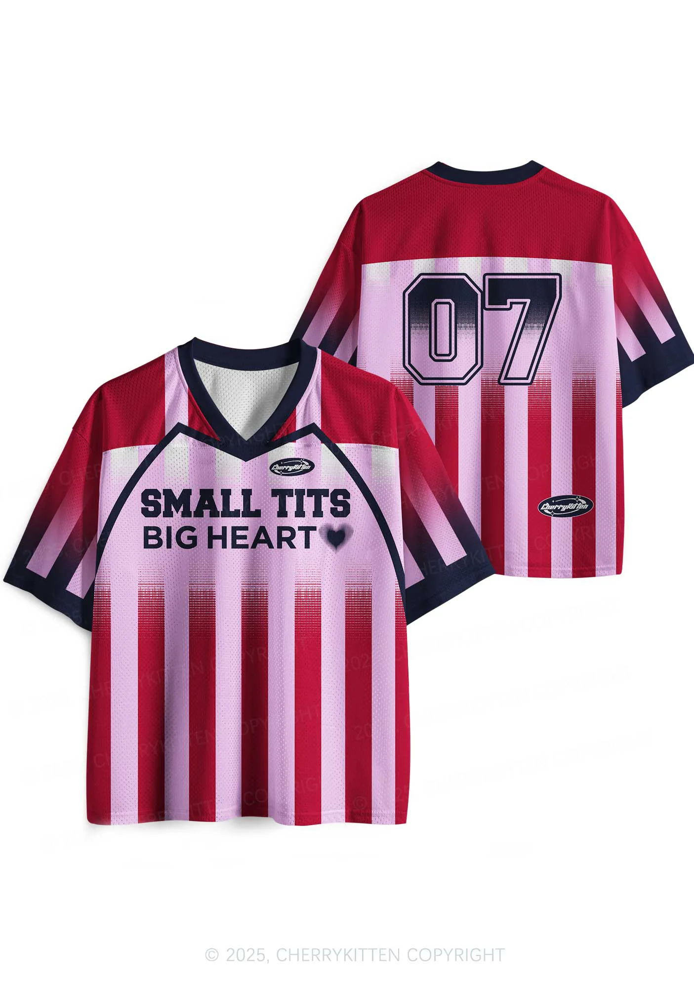 Custom Small But Big Heart Y2K Sport Jersey Shirts Cherrykitten - Image 3