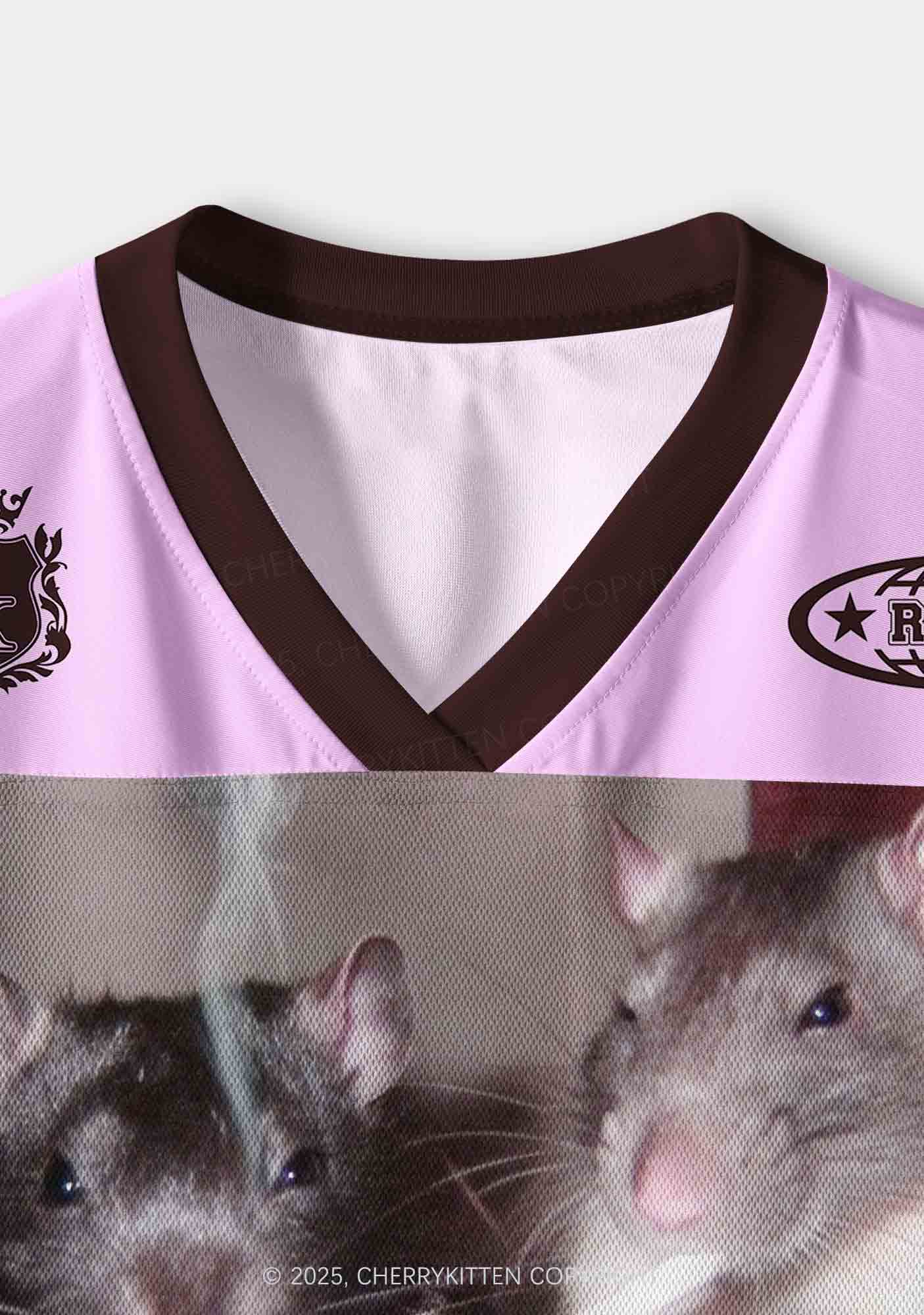 Custom Smoking Rats Y2K Crop Sport Jersey Shirts Cherrykitten - Image 3