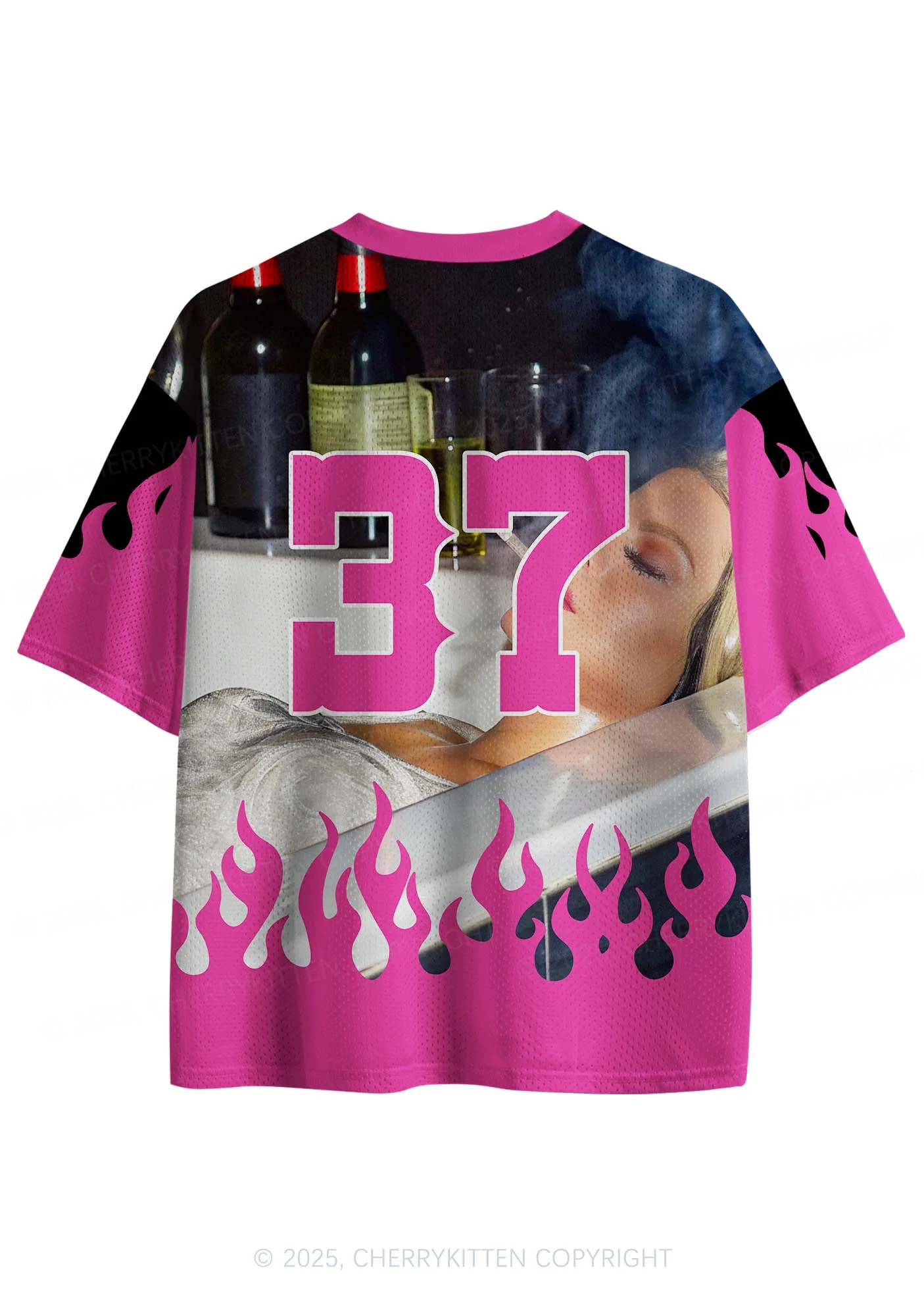 Custom Smoking Woman Y2K Sport Jersey Shirts Cherrykitten - Image 2