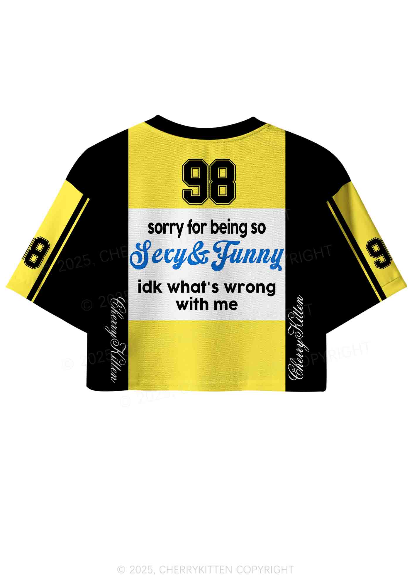 Custom Sorry For Being So Funny Y2K Crop Sport Jersey Shirts Cherrykitten - Image 3