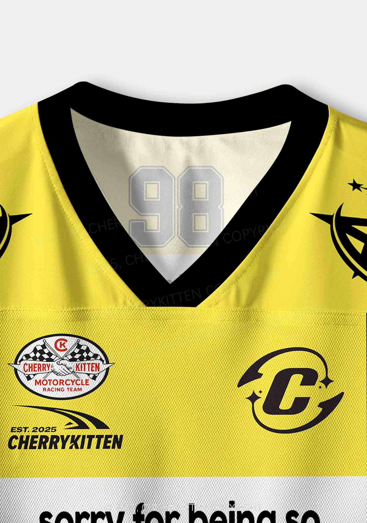 Custom Sorry For Being So Funny Y2K Crop Sport Jersey Shirts Cherrykitten - Image 4