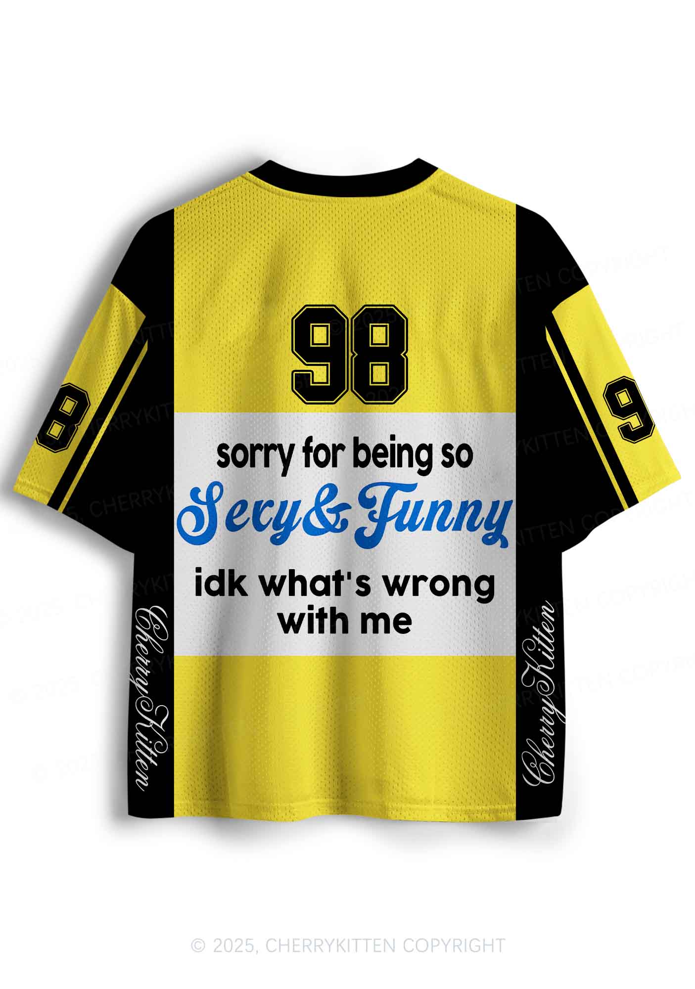 Custom Sorry For Being So Funny Y2K Sport Jersey Shirts Cherrykitten - Image 2