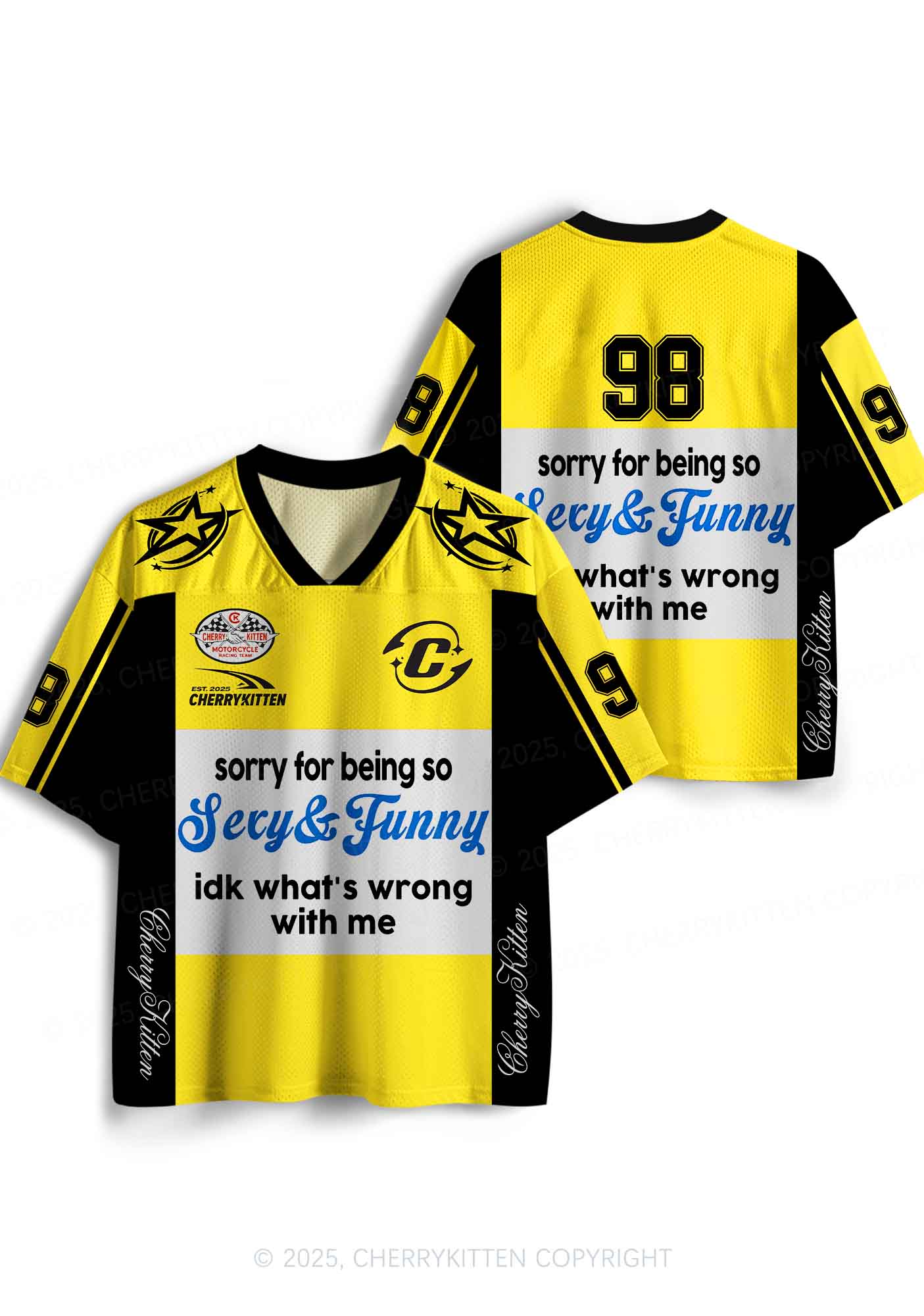 Custom Sorry For Being So Funny Y2K Sport Jersey Shirts Cherrykitten - Image 4