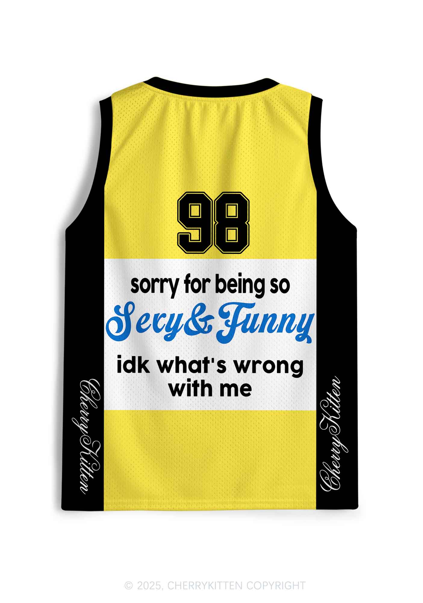 Custom Sorry For Being So Funny Y2K Sport Jersey Tank Cherrykitten - Image 2