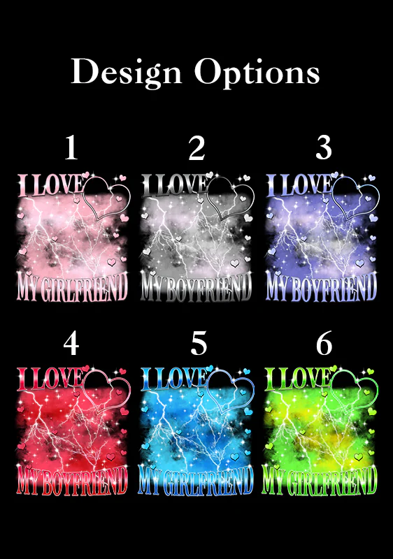 Custom Sparkly Heart I Love BF GF Y2K Spaghetti Strap Cami Cherrykitten - Image 2