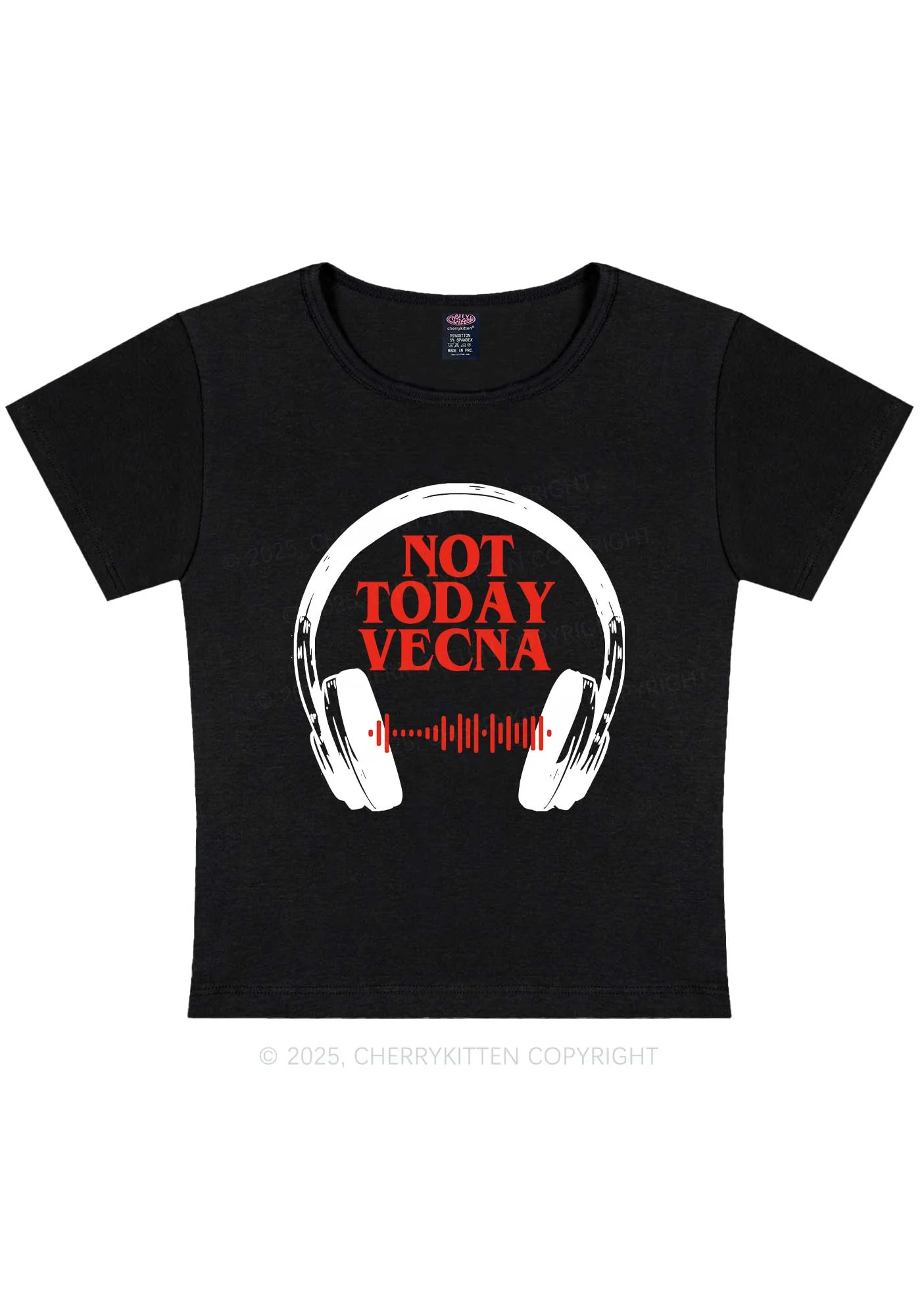 Custom Spotify Code Not Today Y2K Baby Tee Cherrykitten - Image 3