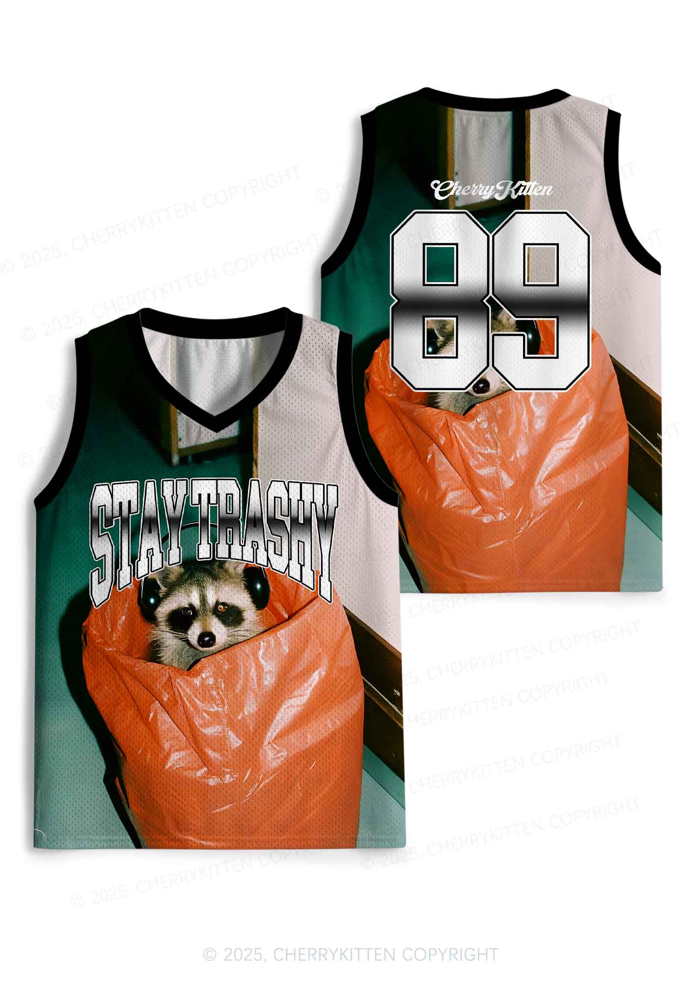 Custom Stay Trashy Y2K Sport Jersey Tank Cherrykitten - Image 3