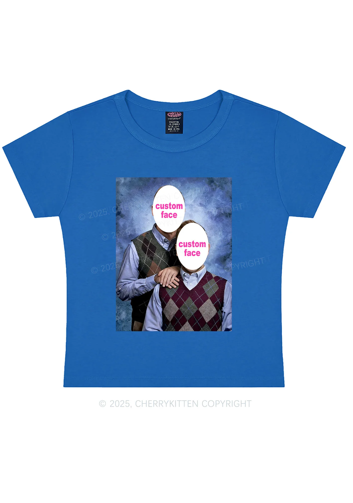 Custom Step Brothers Portrait Y2K Baby Tee Cherrykitten - Image 10
