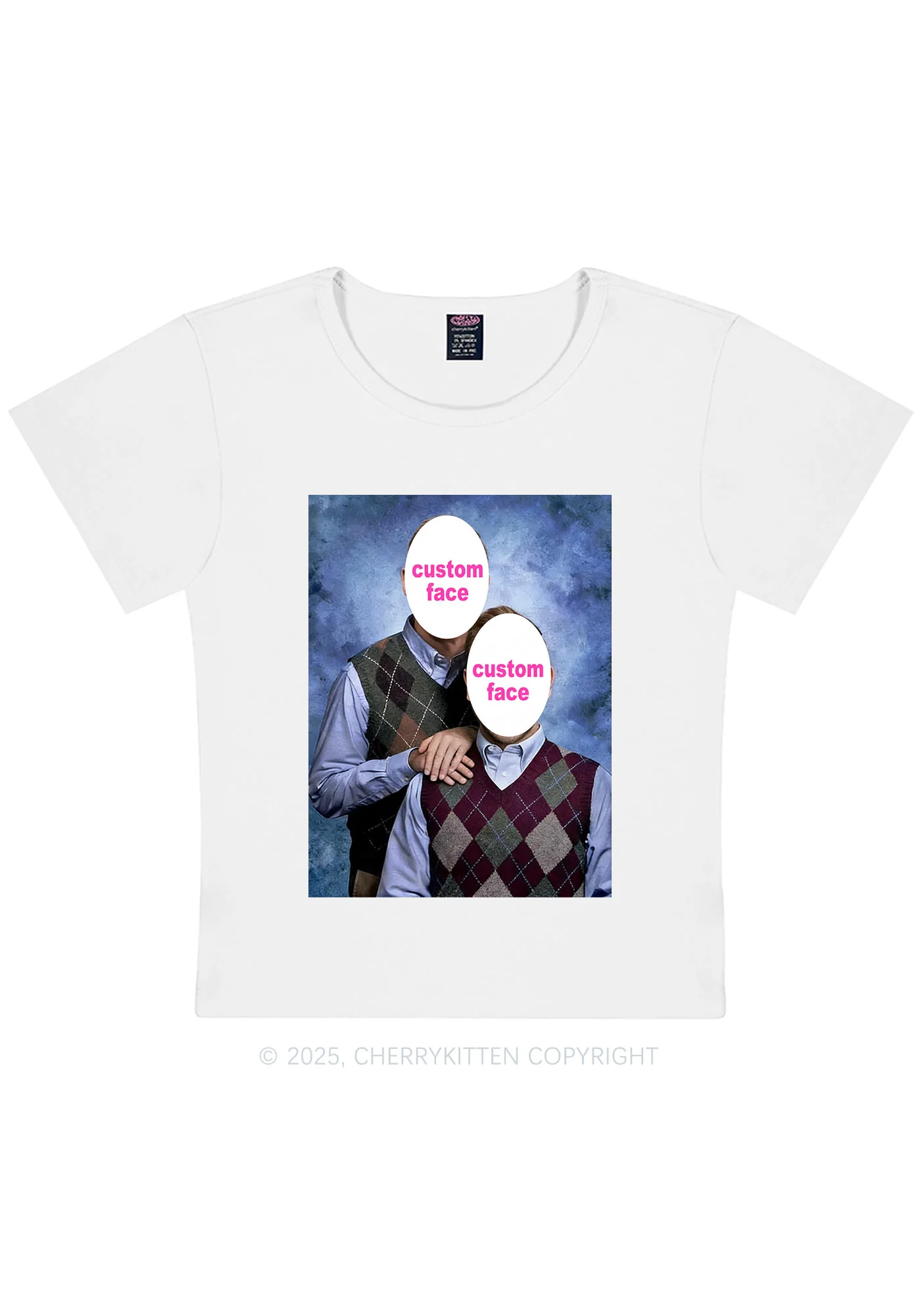 Custom Step Brothers Portrait Y2K Baby Tee Cherrykitten - Image 4