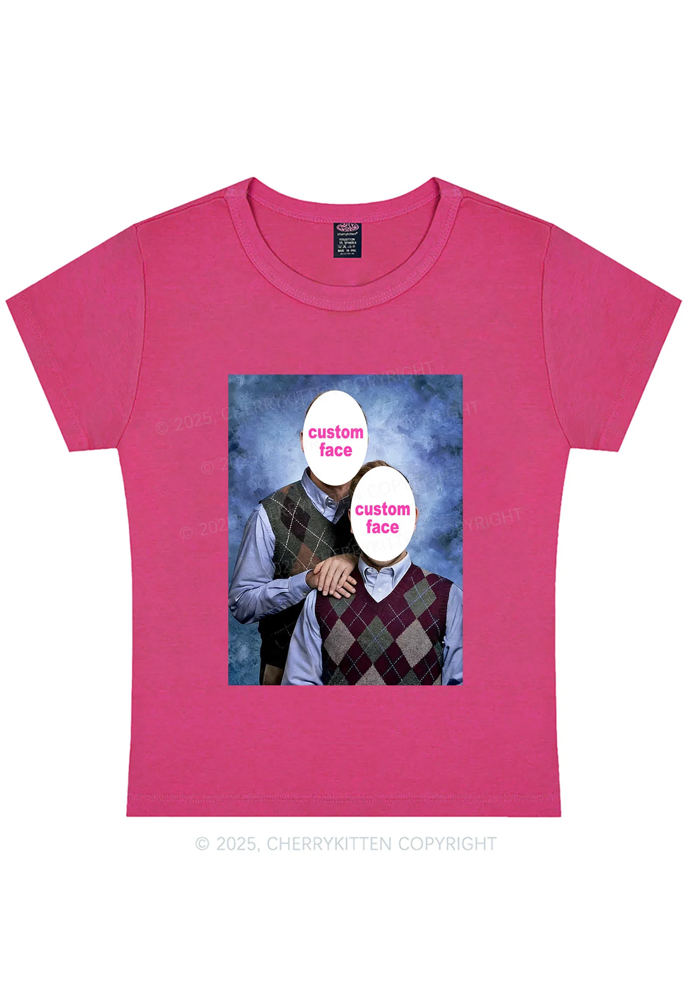 Custom Step Brothers Portrait Y2K Baby Tee Cherrykitten - Image 5