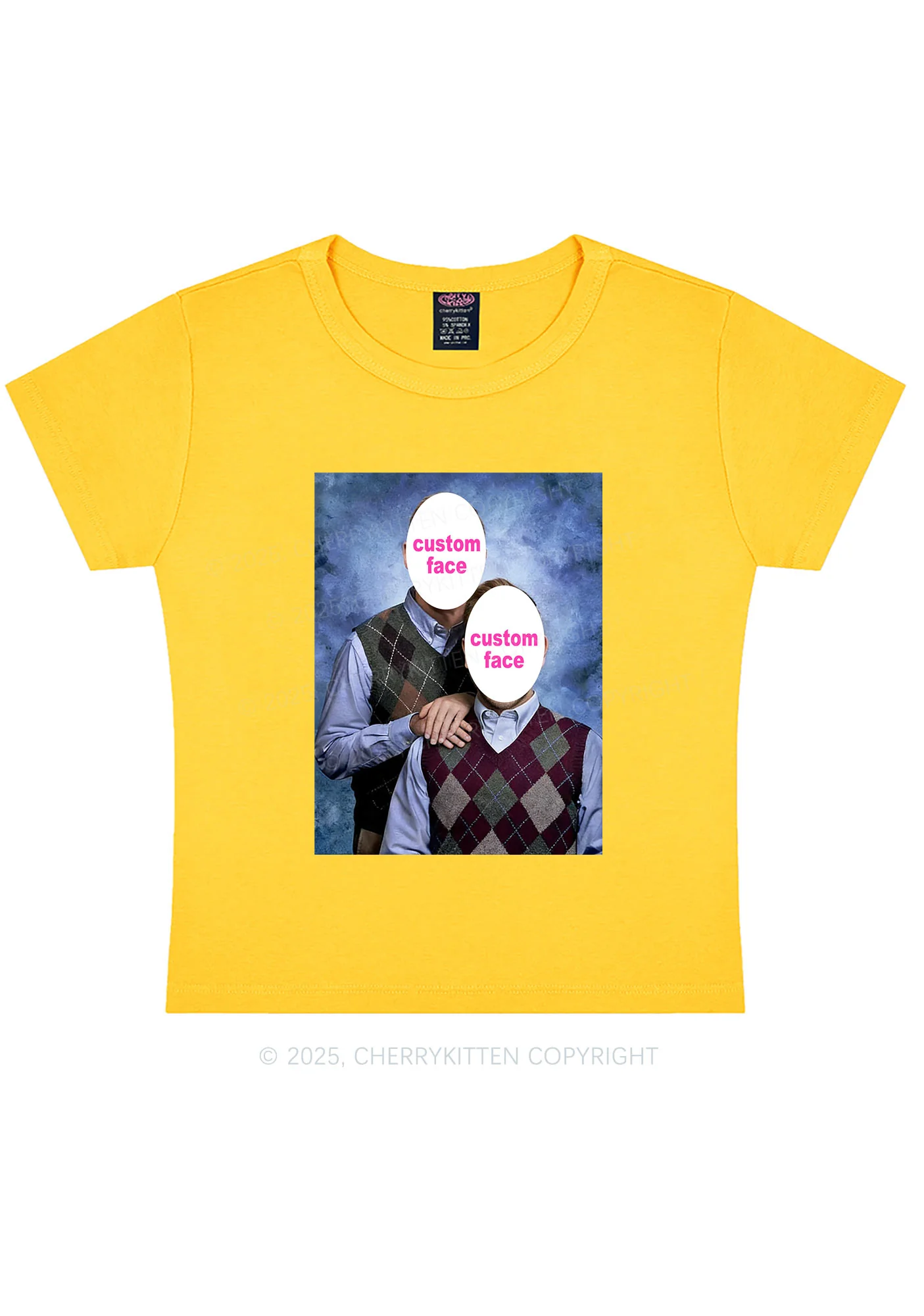 Custom Step Brothers Portrait Y2K Baby Tee Cherrykitten - Image 7