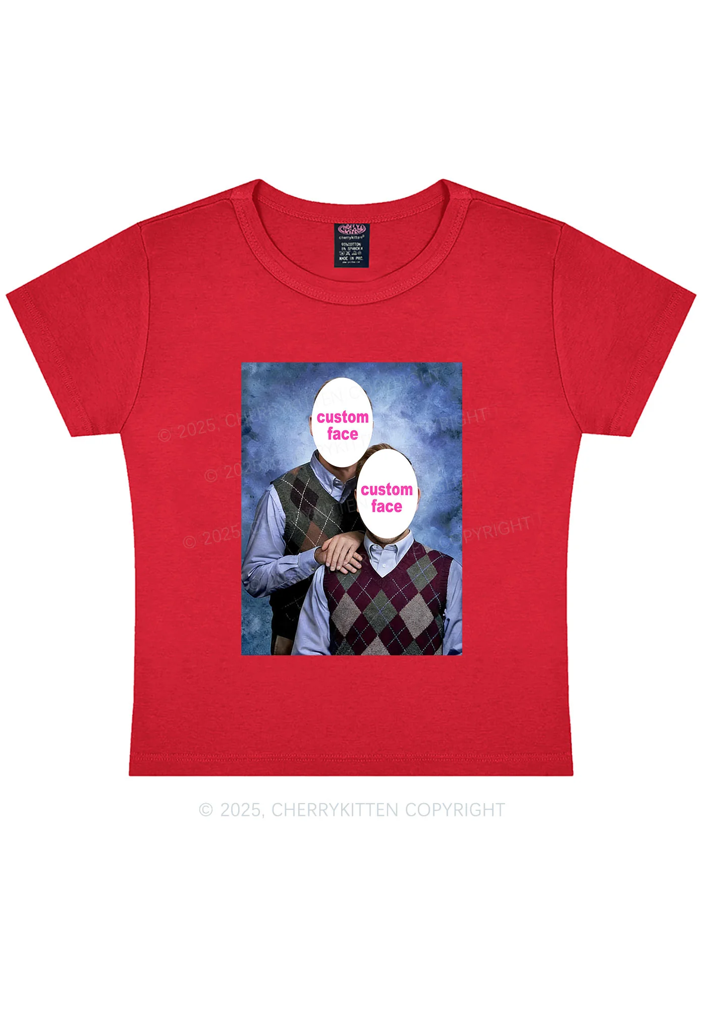 Custom Step Brothers Portrait Y2K Baby Tee Cherrykitten - Image 8