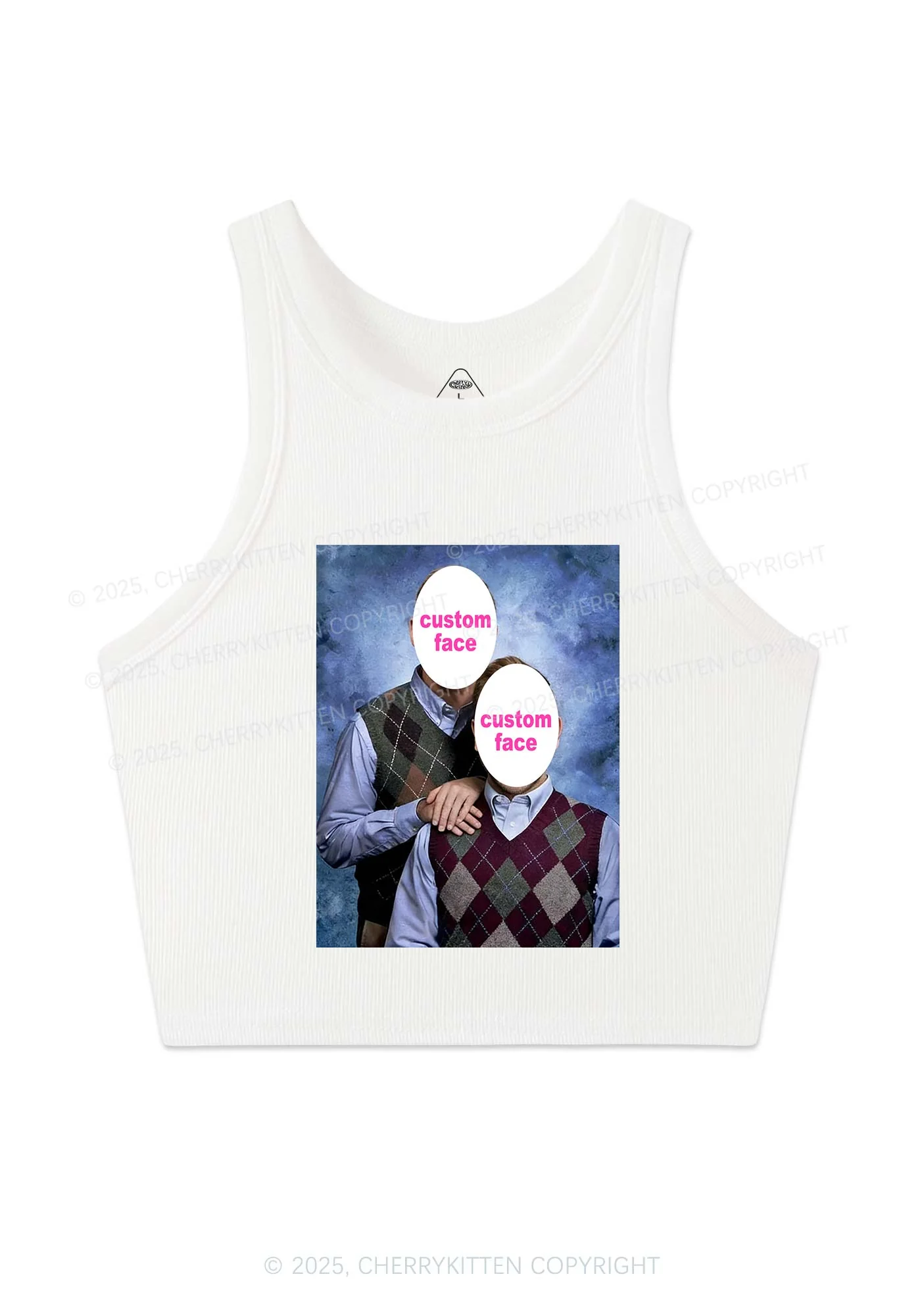 Custom Step Brothers Portrait Y2K Crop Tank Top Cherrykitten - Image 4